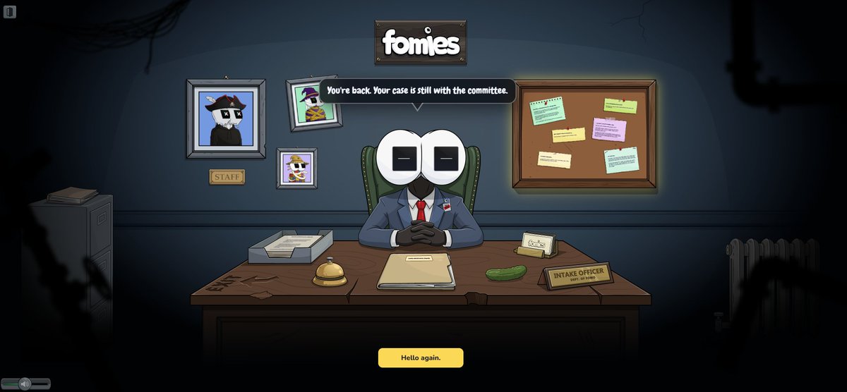 Denchikuc's tweet photo. Just rang the bell at the Department of Fomo 🛎️Clerk looked at me like I interrupted his lunch break.
Applications are being reviewed… extremely slowly.Hoping my file gets the green stamp 📷
@FomiesNFT https://t.co/D6OHUoRDuD