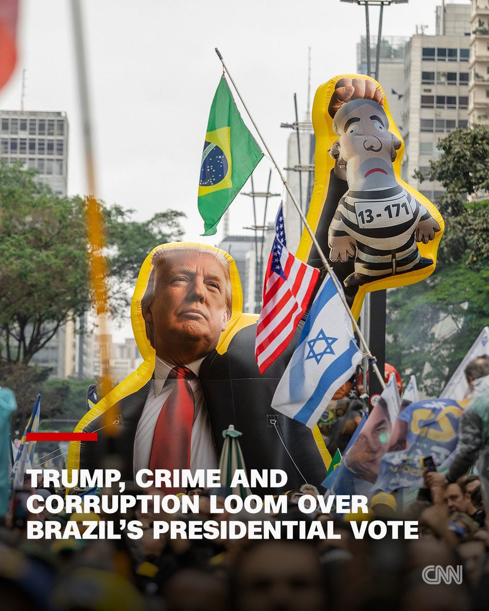 cnni's tweet photo. Millions of Brazilians will vote in a general election on Sunday that will choose the country's president against a backdrop of corruption scandals, deep political polarization and growing voter fatigue, with two familiar political camps once again dominating the race. https://t.co/qF0o5XlqTC