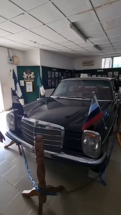 nwoko_greg62705's tweet photo. The tyres you see on the car now are not the original tyres. 

This is General Murtala Muhammed official car, a thin-skinned Mercedes Benz 230.6.

It is now about 50 years and few months old. He and two of his aides were assassinated in this car on the 13th day of February 1976, which is the same month I was born.

The car still looks very new because of maintenance at the National Museum Onikan, Lagos where it is kept in the Nigerian Government Yesterday and Today hall.

The original tyres were shredded by bullets during the ambush near the Federal Secretariat in Ikoyi. 

Those original tyres are kept inside the boot of the car. Next time you go there, ask the curator to open the boot for you to see them. 

The bullet holes are still on the windscreen, side windows and rear screen.

About the people inside the car that morning, history says there were four people in the car.

One was General Murtala Muhammed himself, Head of State, aged 37.

Two was Lieutenant Akintunde Akinsehinwa, his Aide de Camp.

Three was Staff Sergeant Adamu Michika, his driver. (He was the first to be killed making the car to stop)

Four was Staff Sergeant Michael Otuwu, his orderly. He was the only one who survived. They took all of them to the mortuary and later discovered he was still breathing. 

He is Igala from Kogi State and he is still alive to tell the story.

Ask me any question you want to know about this car.