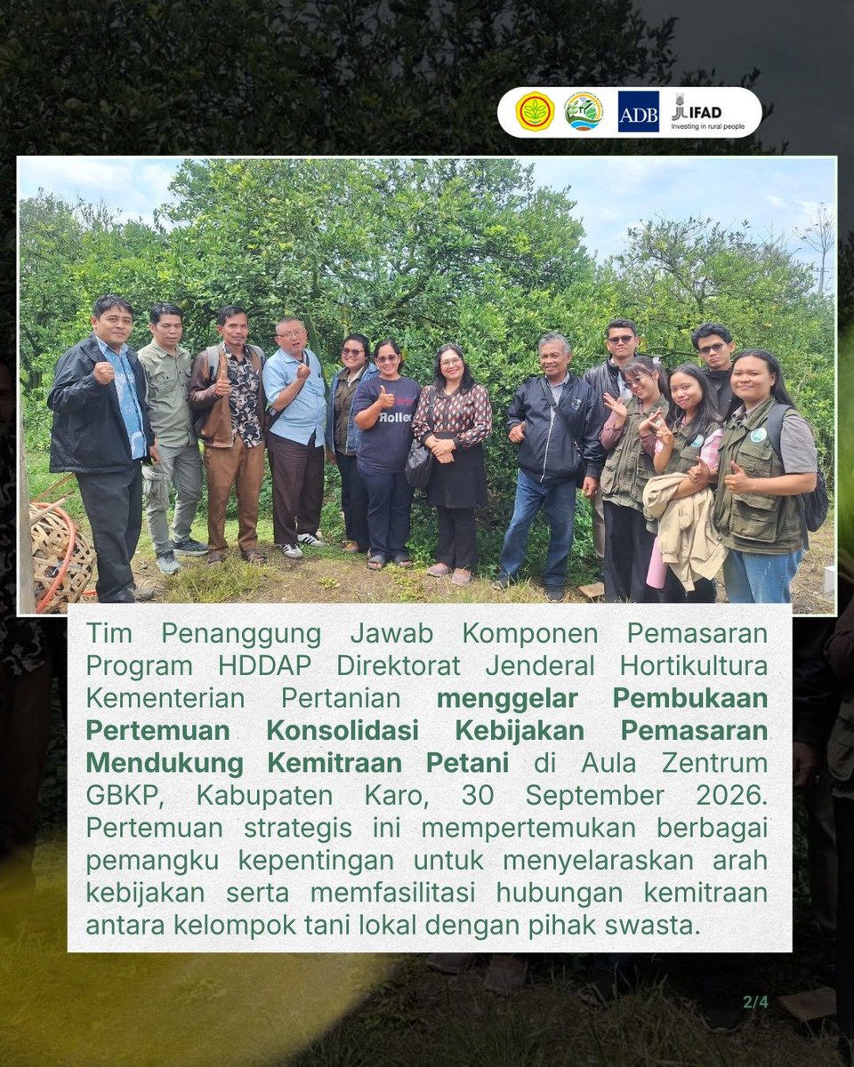 HddapHorti's tweet photo. Melalui penyampaian progres program serta perumusan langkah tindak lanjut penanggung jawab wilayah, Kementan berkomitmen mendorong kemandirian dan daya saing agribisnis hortikultura Karo secara berkelanjutan.

#Kementan #DitjenHortikultura #HDDAP #Hortikultura #Ifad https://t.co/dXk3O0LzY5