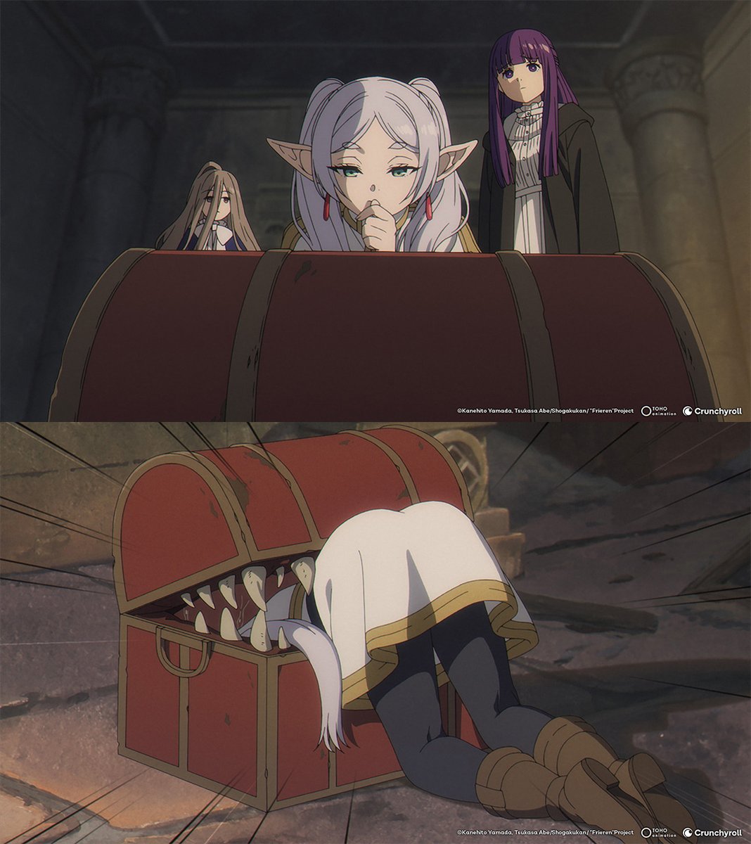 Crunchyroll's tweet photo. When the price is free, it’s worth the risk. (via Frieren: Beyond Journey’s End) https://t.co/j1nEviw657
