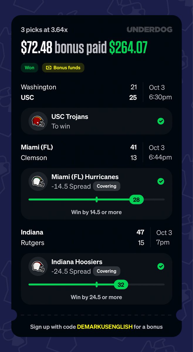 FatBoysWinGames's tweet photo. 3 parlays in a row!!!! I’m on FIRE 🔥💰✅ https://t.co/L9NAgkSI6s