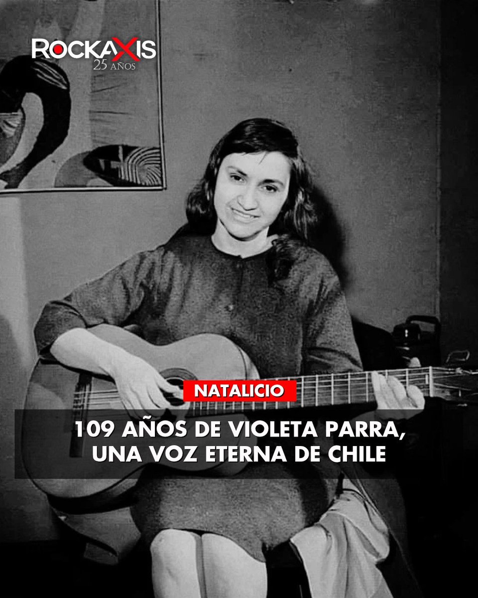 rockaxisoficial's tweet photo. 🇨🇱🎶 Violeta Parra: 109 años de su nacimiento

Un día como hoy, en 1917, nacía una figura fundamental de nuestra cultura. Compositora, cantora, recopiladora y artista visual, su obra transformó para siempre la música popular chilena y trascendió nuestras fronteras.

Celebramos su legado con nuestro artículo dedicado 👉 https://t.co/iFSkmvV3BP

¿Qué canción de Violeta llevas contigo