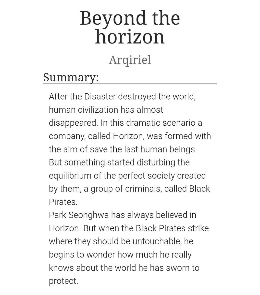 Arqiriel's tweet photo. 🏴‍☠️ Beyond the Horizon – 7/?

🏴‍☠️↑HJ/SH↓
🏴‍☠️ Main tags: Dystopia, Enemies to lovers, Hurt/Comfort, Found Families
🏴‍☠️ 60,5k words

Chapter 7 "Don't turn off your device" is out!
https://t.co/msSU1wXqnQ https://t.co/F5DxVYjhU7