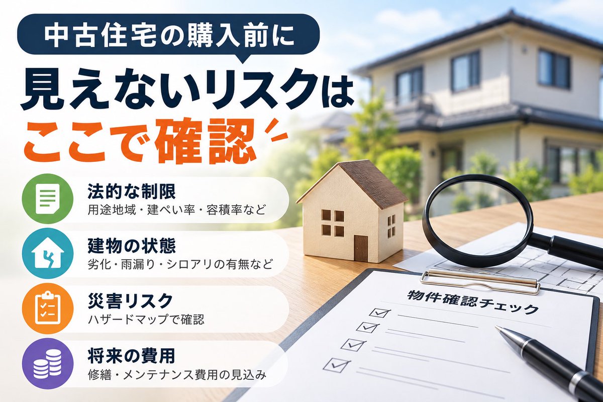 sumai_opinion's tweet photo. 中古住宅は「建物がきれい」だけでは判断できません🏠

実務では建物の状態に加えて、
・用途地域などの法的条件
・接道状況
・災害リスク
・将来の修繕費
まで確認します。

見た目では分からない部分を一つずつ確認することが、中古住宅選びでは重要です。

#中古住宅 #不動産 https://t.co/pfQM1GGACL