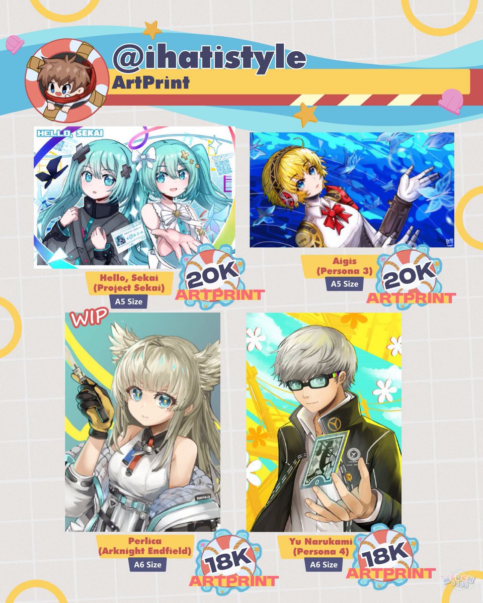 merch_fesss's tweet photo. *juwalmerch hai booth sender buka PO merch untuk CF23 sampai 19 Oct, fandomnnya ada Persona, AKE, hololive, BA, FFVII, GI etc. Stok ots terbatas so check it out! :)

https://t.co/p4lJTGGLVE https://t.co/KZiX5fkHJH