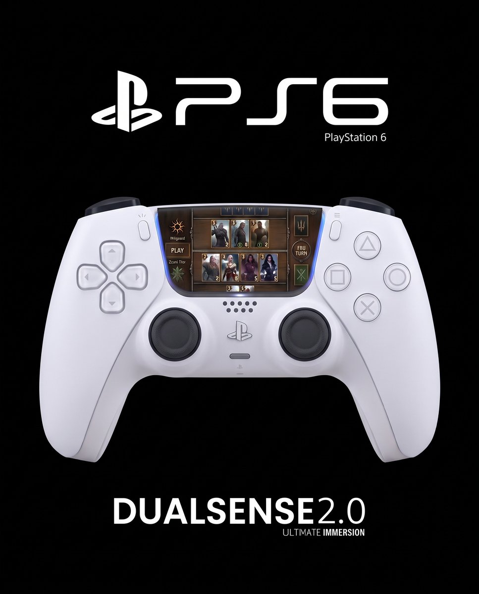 GameGPU_com's tweet photo. https://t.co/SQCEQsgSIX

July patent documentation from Sony revealed the modular DualSense 2.0 controller designed for PlayStation 6. The peripheral includes a detachable 2.5-inch color touchscreen positioned where the standard touchpad normally sits, supported by an internal magnetic base that allows players to physically swap analog sticks and directional buttons. The display renders navigation maps, inventories, and incoming system alerts.

Playing full-scale games will not work, as many users originally thought, hoping for portable execution on the controller. Major upcoming releases like The Witcher 4 or the next Uncharted cannot run on the 2.5-inch screen due to tiny interface elements, extreme battery consumption, and thermal issues within the compact chassis.

Instead of heavy productions, the screen executes standalone PlayStation 6 companion mini-games with direct touch input. Core games remain on televisions, while the gamepad handles companion tasks.

#Sony #DualSense #PlayStation #Gaming #Controller #Patent #Hardware