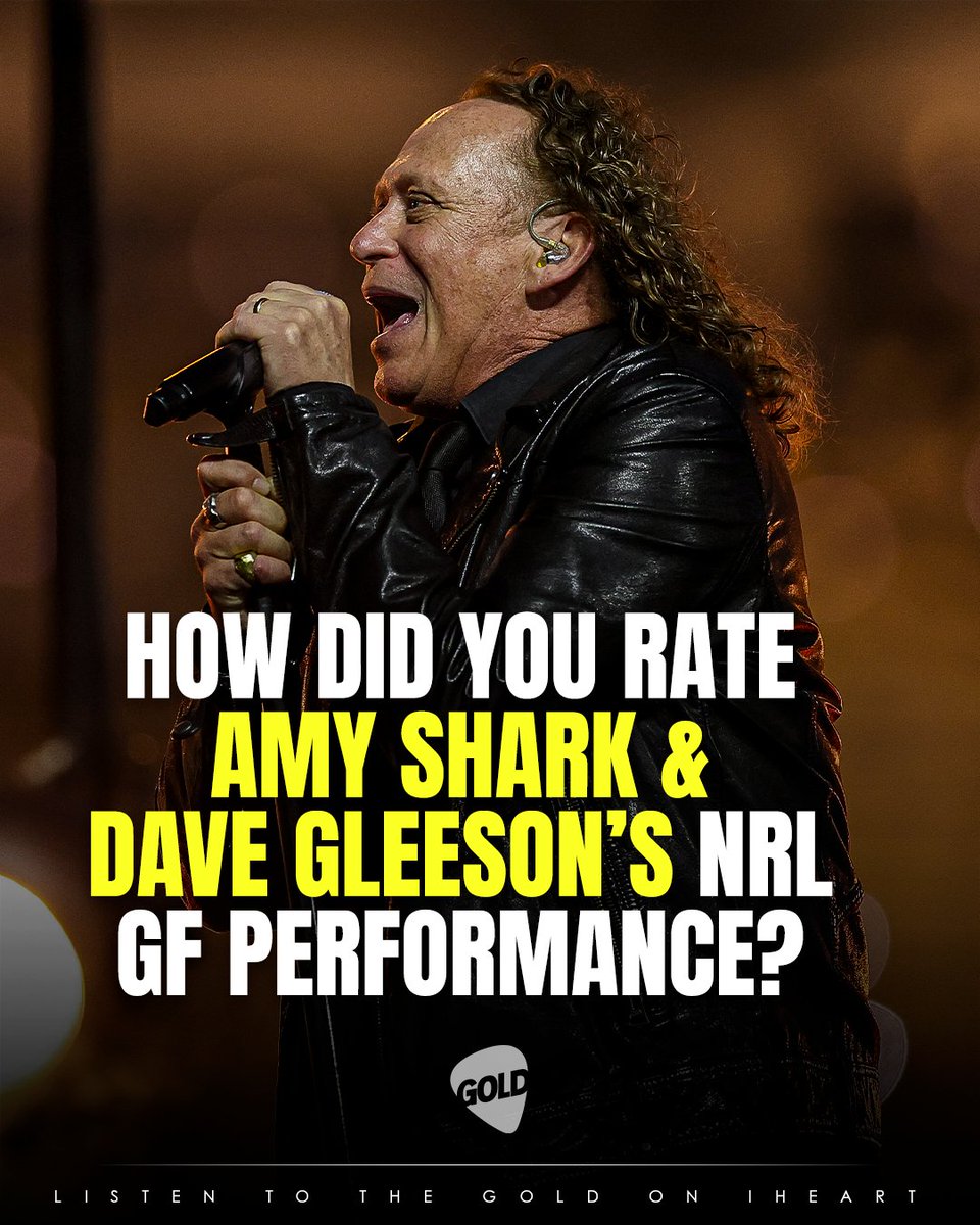 GOLD_1017's tweet photo. Amy Shark &amp; Screaming Jets frontman Dave Gleeson put on a show to kick off the NRL Grand Final.

On a scale of 1-10, how did you rate it? https://t.co/Yyji6bOzso