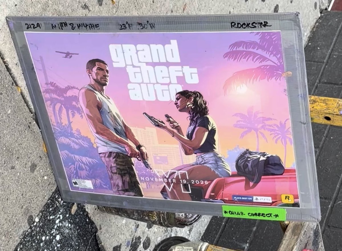 davngta's tweet photo. 🚨 THE GTA 6 MURAL IS FINALLY REVEALED. 🚨

The full artwork being painted in Williamsburg, Brooklyn is now visible.

Jason. Lucia. Palm trees. The GTA VI logo.

Rockstar is bringing its legendary hand painted GTA marketing back to the streets of New York.

The final marketing push is getting REAL. 👀

#GTA6 #GTAVI #RockstarGames