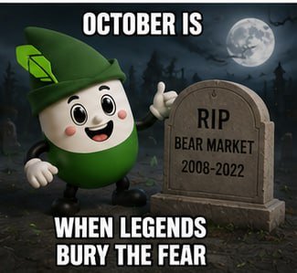 PumptoberRBH's tweet photo. The bears had their time. 🐻⚰️

Now it’s our turn to write the next chapter. 📈

October energy hits different. https://t.co/Frl1qeezNU