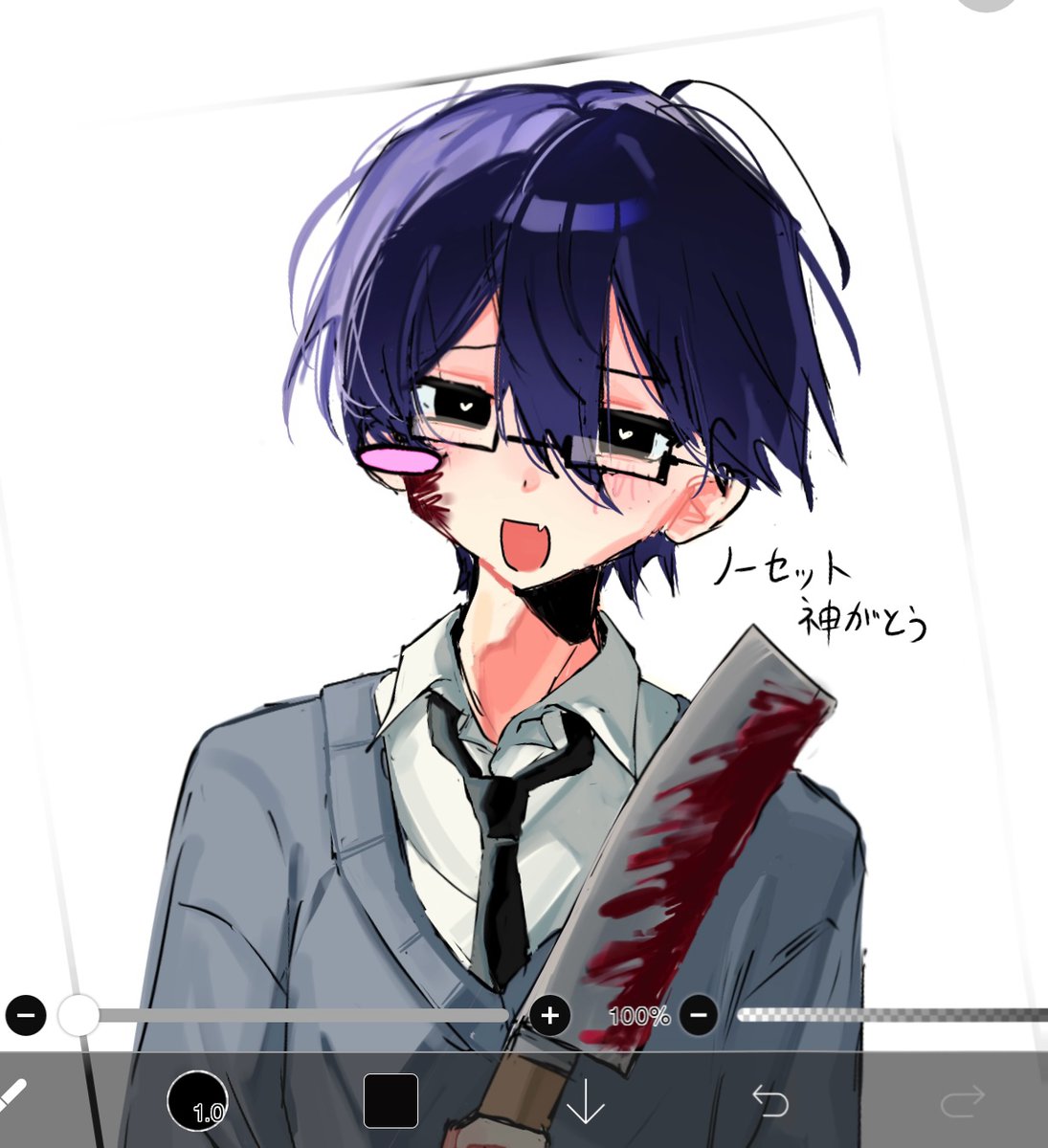 nau0z_'s tweet photo. 本日の落書き⚠️血
#あかりさん傘どうぞ https://t.co/tiJEeemlQt