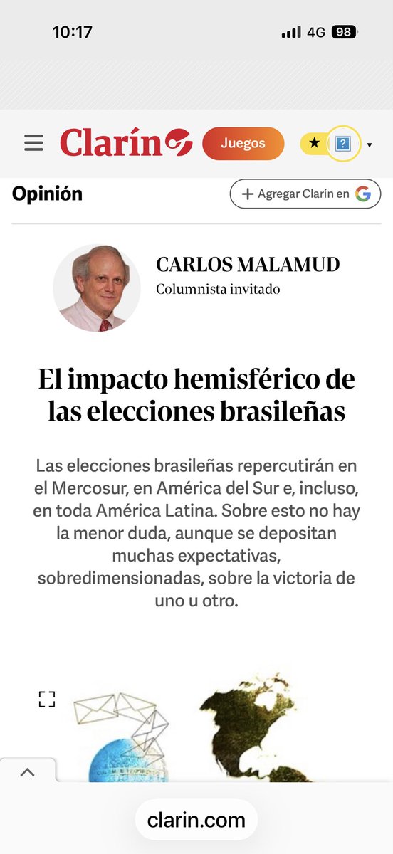 cmalamudrikles's tweet photo. Escribo en @clarincom sobre el impacto regional de las elecciones brasileñas https://t.co/jhjkeF80z8 https://t.co/d5pcHvZqvN