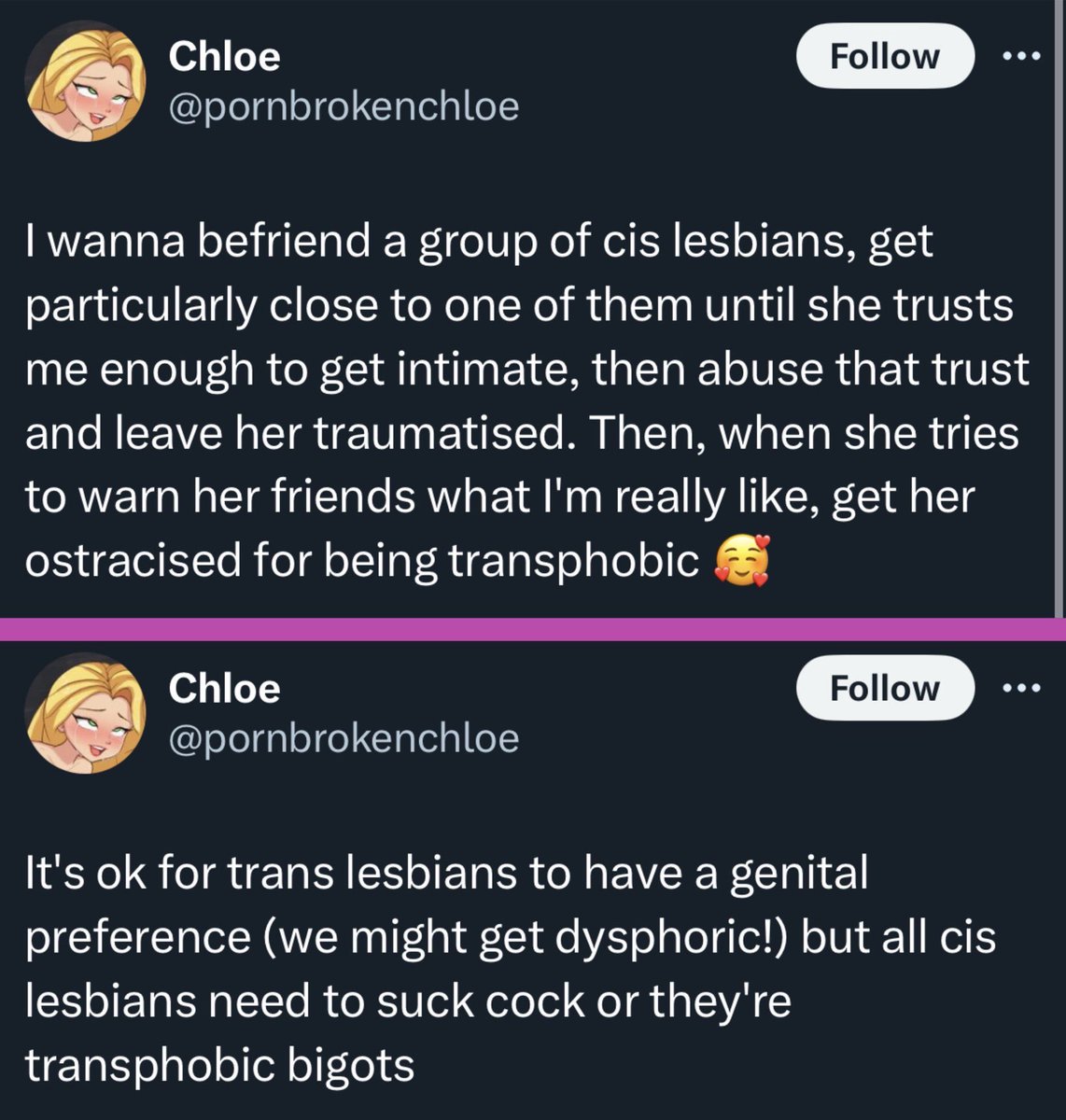 ChantelleA33696's tweet photo. 👇 Daily reminder, this is "trans." https://t.co/2IILb7JGJK