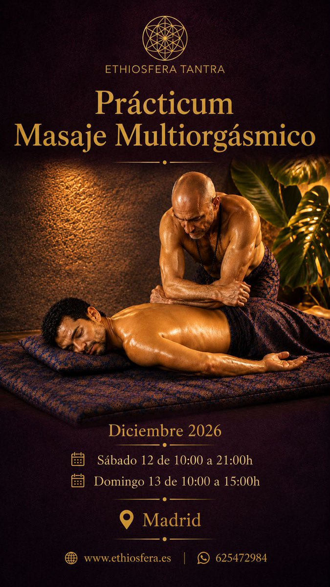 EthioTantraMen's tweet photo. ¿Y si pudieras llevar el Tantra del retiro a tu propia intimidad?

Aprende contacto consciente, respiración, energía, sensibilidad y bodywork.

🤲 24–25 OCT · Biotántrico
🔥 21–22 NOV · Tántrico
✨ 12–13 DIC · Multiorgásmico

3 módulos independientes.

👉 https://t.co/SqcEMyZ3MF https://t.co/LX1c82mvSm