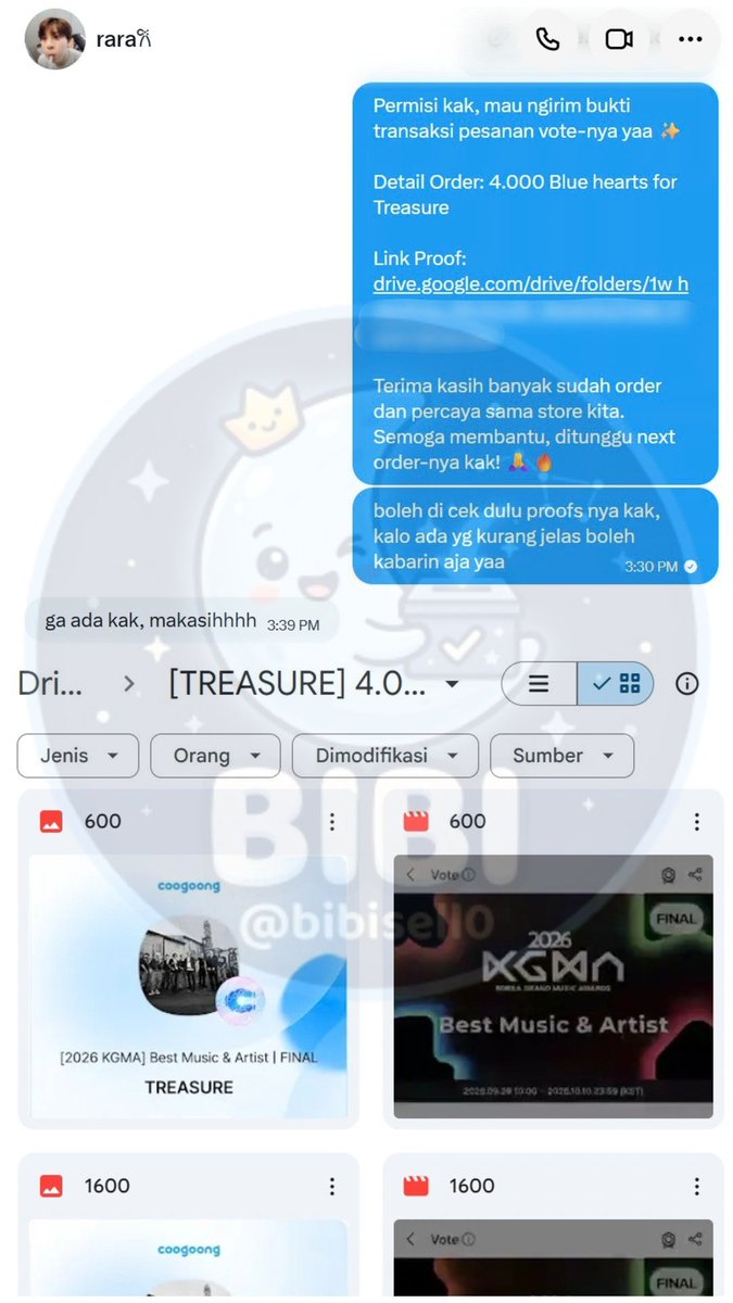 bibisell0's tweet photo. 4.000 💙 COOGOONG for #TREASURE
KGMA Category Best Music &amp; Artist

Purchased by @rahwanju 

Thank you for trusting us with your order 🤍

#BIBI_proofs https://t.co/XcNM9URik4