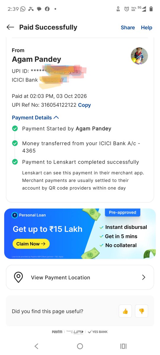 AgamPandey19's tweet photo. @Lenskart_com I'm waiting for my order delivery,please arrange it by todalet me know what the exact details you needed to track it ? Your tollfree no. is not responding post press the options &amp; I don't have store contact.Payment details screenshot is attached for the reference. https://t.co/uhe1Xq9eTL