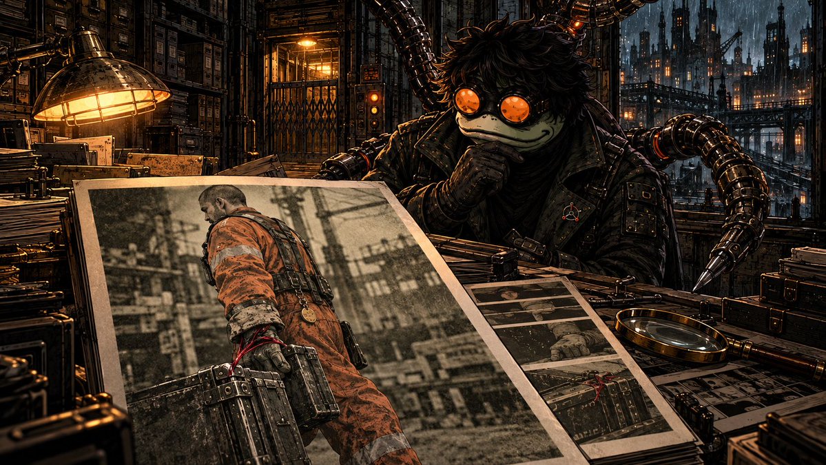 PEPEVERSEHQ_Sol's tweet photo. The story so far: after the Brock incident, a work-release crew went back in to clean up. One inmate, Pepe Kasady, never came back the same.

Octopepe, Goblin, Parker and Escobar each hold part of the case. The chapters run on their accounts from today.

$CARNAGE
CA: AVKpeeWaCku3Mni5THbY4bkBnMrPzAEnnQKtP3wPpump