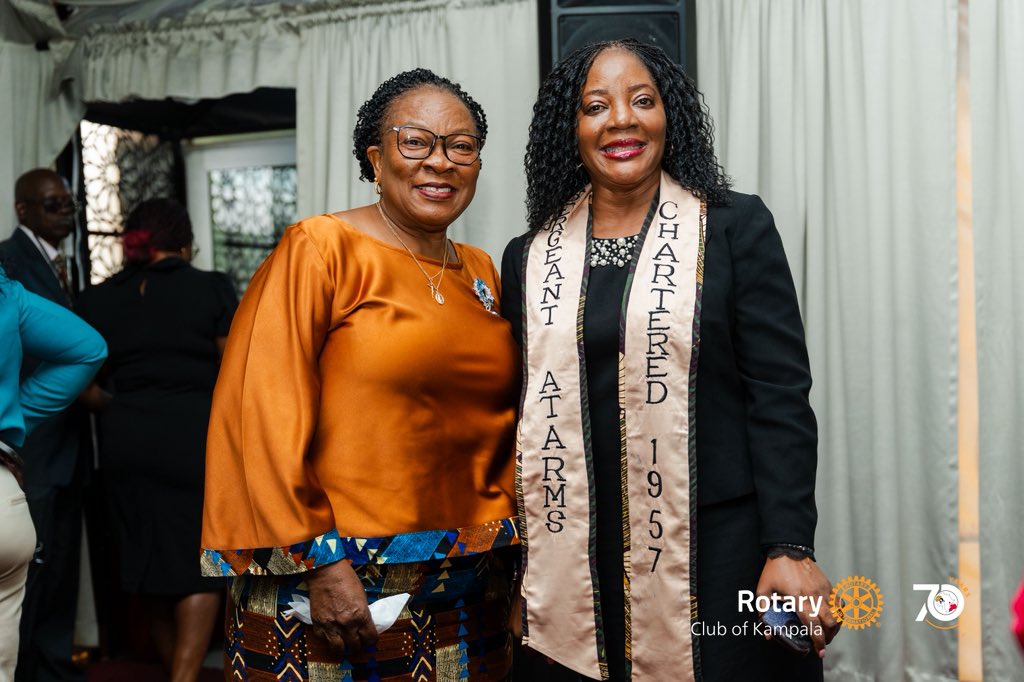 KampalaRotary's tweet photo. One picture with the Sergeant at Arms was clearly not enough. Sabrina Kitaka makes another appearance in the fellowship album.
#777Story #RCKampalaAt70 #RotaryEyamba https://t.co/FwtzZzN05d