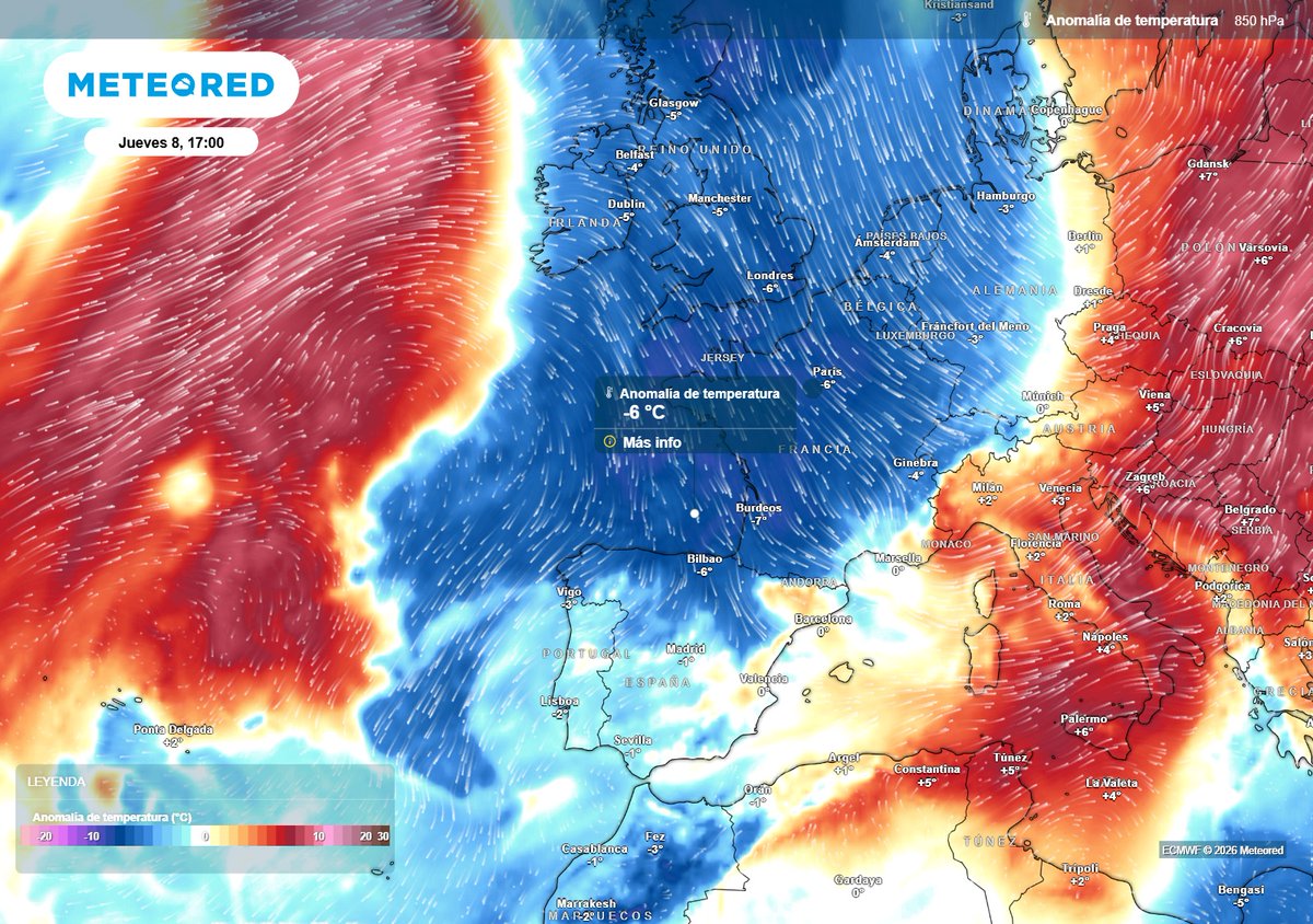 MeteoredES's tweet photo. 🌬️ Se prevé un gran desalojo de aire polar en España. 

Duncan Wingen, experto en meteorología, advierte de un brusco descenso de temperaturas: "capitales con menos de 5 ºC"

🗞️ https://t.co/ebTZzVlE0A https://t.co/WKBWNEcma6