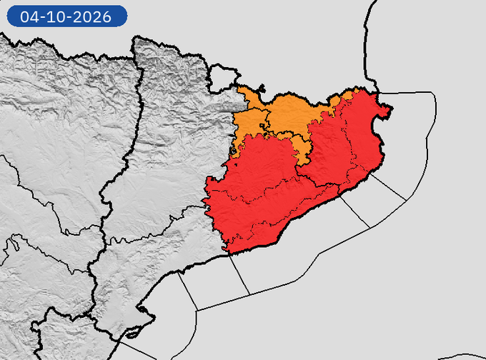MarcovsPolo's tweet photo. Cataluña se prepara para un episodio de tiempo muy adverso.

AEMET avisa de lluvias y tormentas para mañana, con nivel rojo en algunas zonas. 🌧️⛈️

Muchísima precaución, especialmente en desplazamientos y zonas inundables. Mejor prevenir que lamentar. https://t.co/tjkm5W4da4