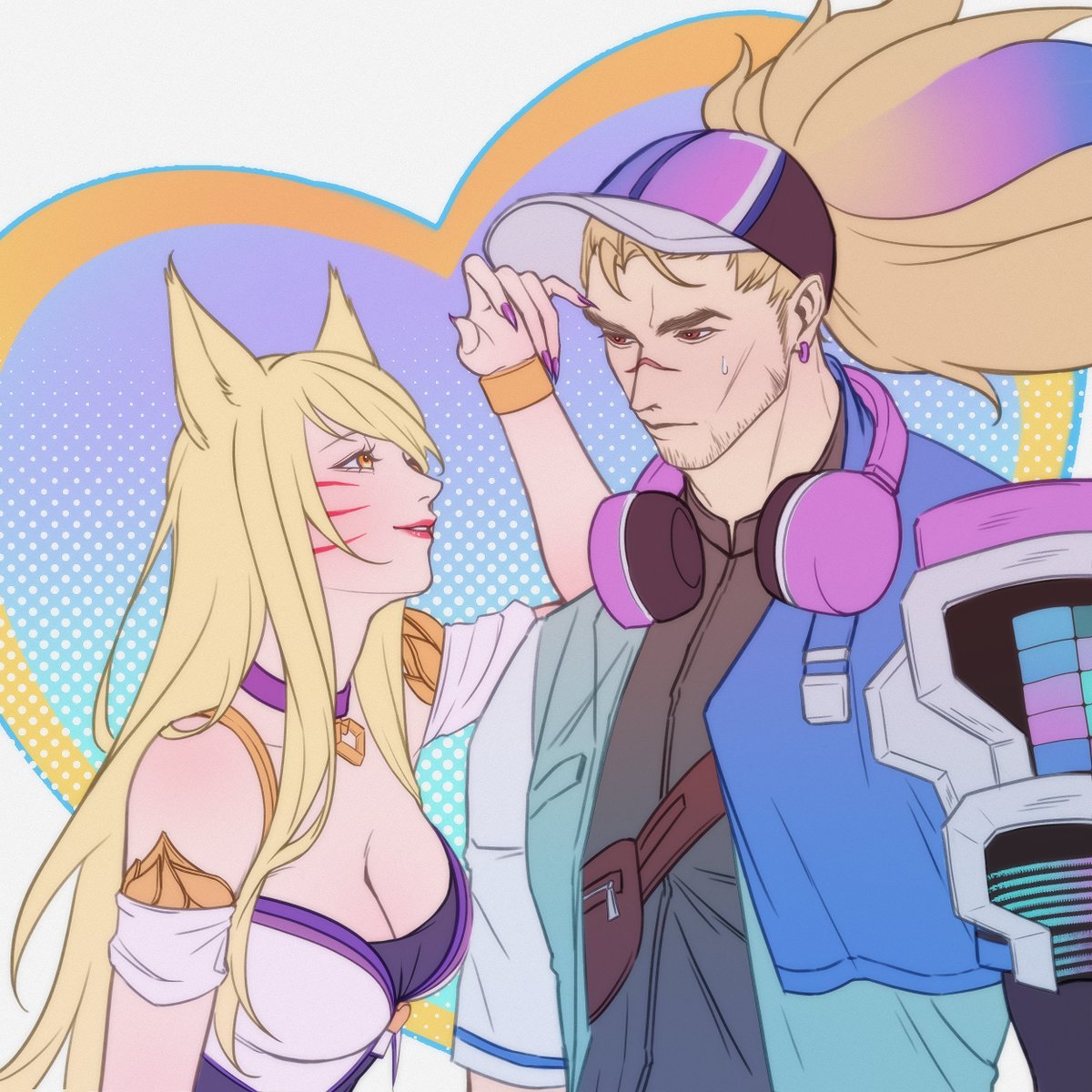 Pfff0404's tweet photo. "Don't hide your face like that."

#yasuo #ahri #LeagueOfLegendsArt #yasuahri https://t.co/yC2wgi3ONB