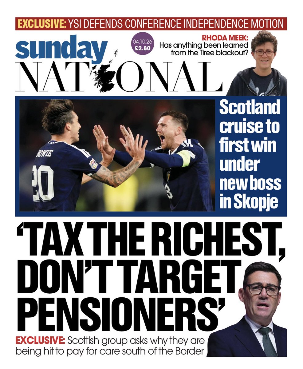 jamesandjana's tweet photo. ALT #GetCounted #YesScots #Yes #SNP #ScottishGreens #LabourInScotland #LibDemsInScotland #ConservativesInScotland #TheNational
Today’s SUNDAY NATIONAL.
Get the paper at your paper shop or subscribe online at:
https://t.co/Wzfz3qB85f https://t.co/22Pg0vlTcQ