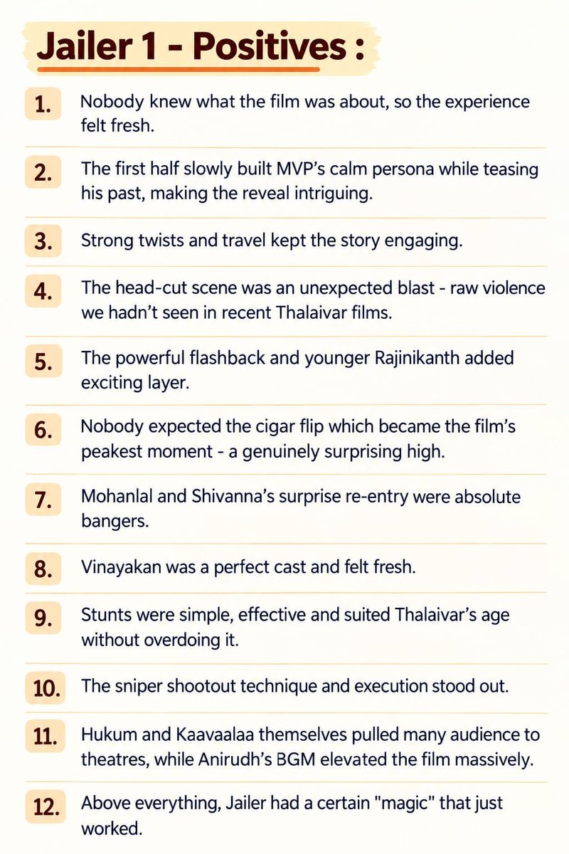 boldness_unlmtd's tweet photo. Collated some of my thoughts from when they started shooting #Jailer2.

Enna @Nelsondilpkumar, ithula ethachum match aagutha? 😉

@anirudhofficial bro, don’t take the RR lightly as the reception has been underwhelming so far 🙏🏻

Madly waiting for Oct 15th to see what's in store🔥 https://t.co/dNsu3N7JAT
