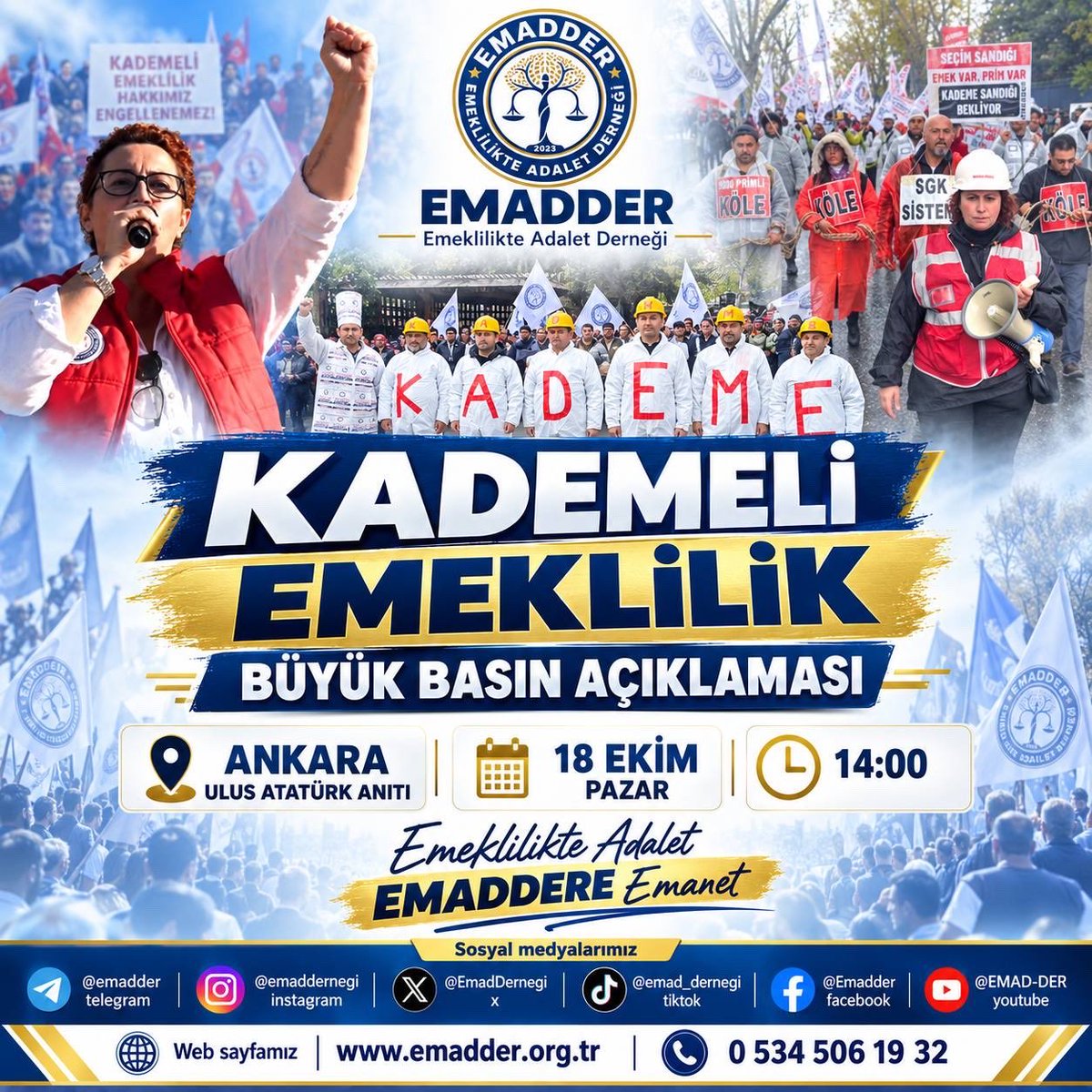 MURAT1841_'s tweet photo. Gebze’den Ankara’ya kararlılıkla yürüyoruz!

18 Ekim’de adalet ve eşitlik talebimizi haykırmak için Ankara’dayız
Sesimizi duyurana, hakkımızı alana kadar mücadeleye devam!

📍 Ankara Ulus Atatürk Anıtı
📅 18 Ekim Pazar
⏰ 14.00

@EmadDernegi
#KademeliEmeklilik
#KademeMeclisinişi https://t.co/QzRbWc6gxr
