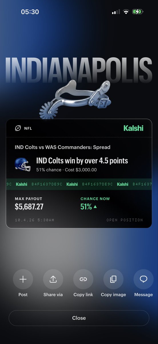 Gaviin2x's tweet photo. $3,000 NFL PLAY
Colts -4.5 https://t.co/kxwZCnhe4G