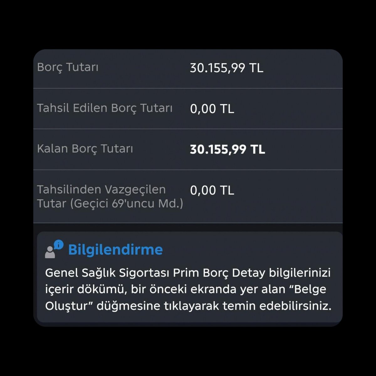 itibarhaberx's tweet photo. Bir vatandaş, Genel Sağlık Sigortası (GSS) borcuna isyan etti.

“E-Devlet'te dolaşırken tesadüfen 30 bin TL borcum olduğunu öğrendim.

İşin komiği ne zaman hastaneye gitsem ilaçları kendi cebimden, yüksek fiyatlara ödedim.

Rızam olmadan başlatıyorlar. Bana tek bir faydası yok.” https://t.co/UcpAq1kAat