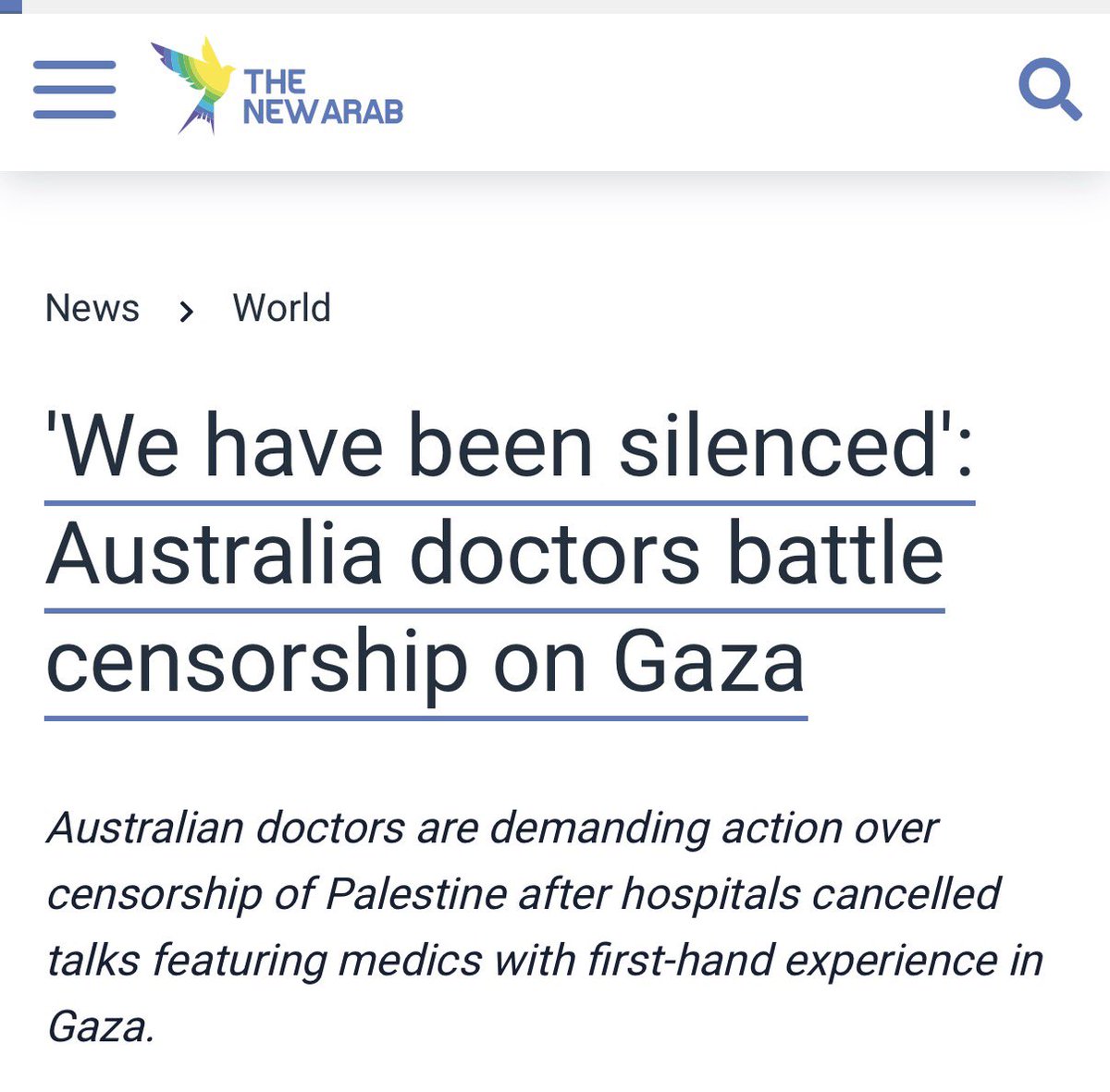 abierkhatib's tweet photo. An Australian hospital cancelled a planned talk by 2 surgeons about their experiences working in conflict zones after raising concerns about a perceived “pro-Palestinian bias”

“Pro-Palestinian bias” is Doctors sharing their firsthand experiences treating children under horrific, high-pressure conditions is!

Israel is truly the antithesis of humanity.
