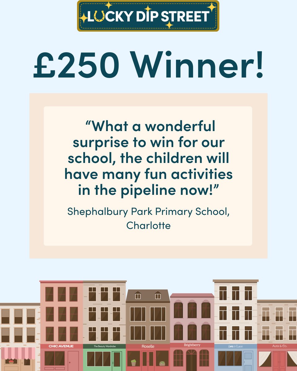 easyuk's tweet photo. With 1,000 bonus donations up for grabs every day during Lucky Dip Street, there have been plenty of lucky causes. 🍀

And to finish things off, a huge congratulations to Shephalbury Park Primary School, who won our big £250 bonus donation! 💛🙌 https://t.co/42DkfMbnhL