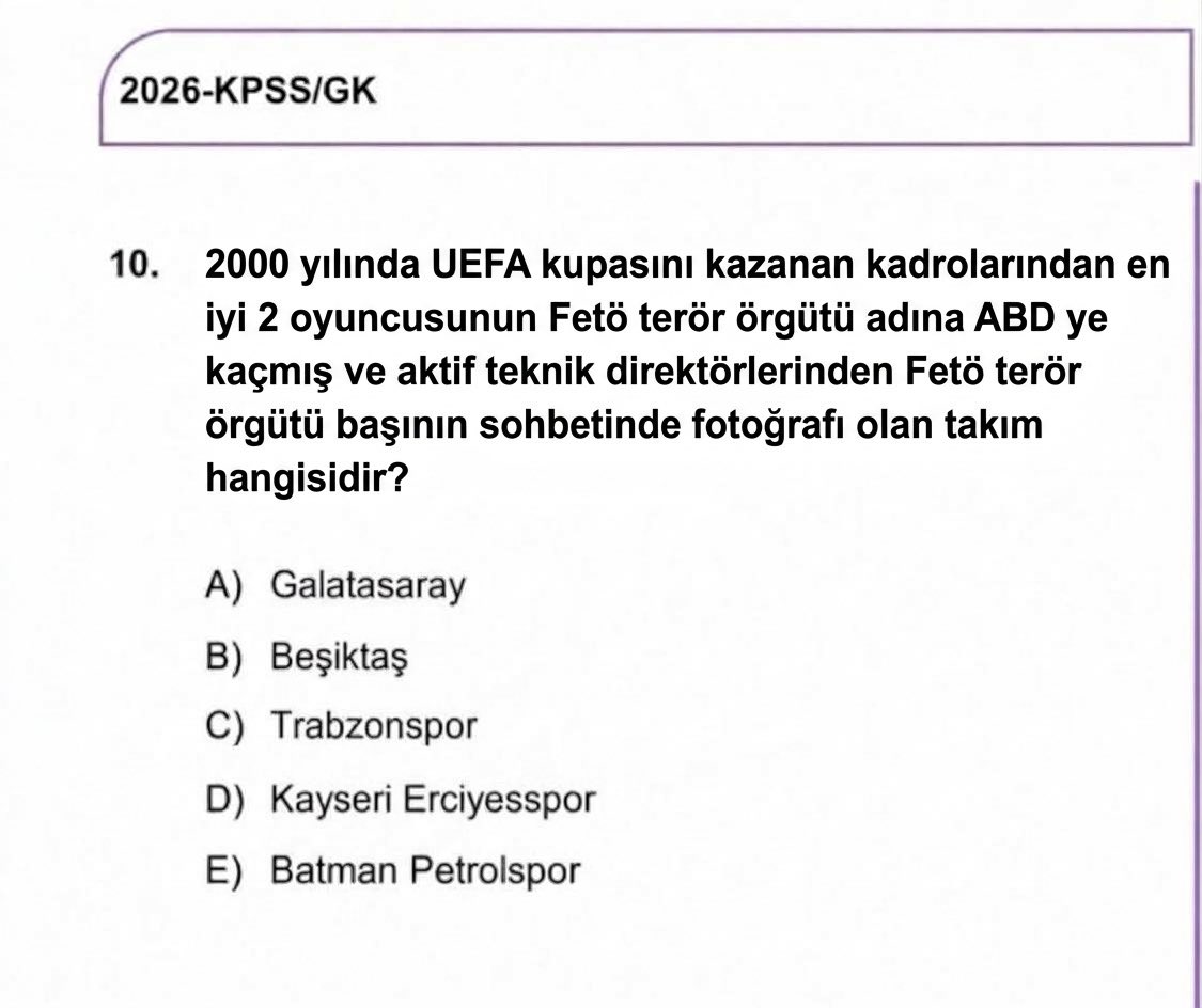 RustCohleFener's tweet photo. Bugün KPSS önlisans  genel kültürde sorulan soru gündeme damga vurdu

#kpssönlisans https://t.co/vazDsn2Nv8