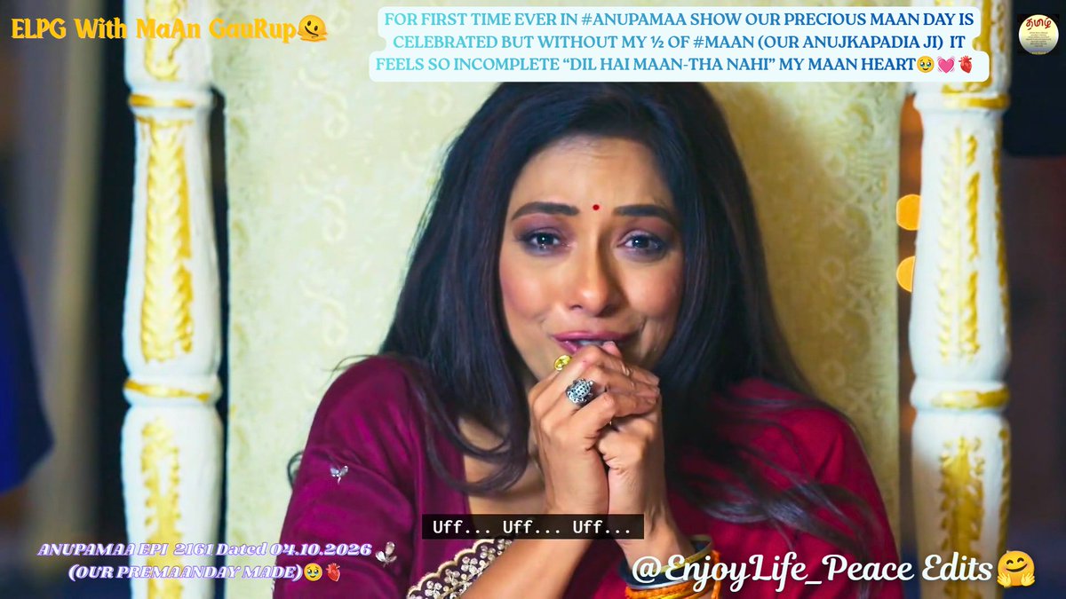 EnjoyLife_Peace's tweet photo. Love Alert💓⚠️Aww 30 mins Full of Our Treasured #AnujKapadia #Anupama #MaAn Memories🥹 in Tday's #Anupamaa Epi #MaAnDay CelebSpl Must watch in TV.
I was Happily immersed into Our Eternal #MaAnUniverse Every Corner, Every word,Everywhere there is Only Our MAAN FOREVER & BEYOND !🫀 https://t.co/B92sTd2ige
