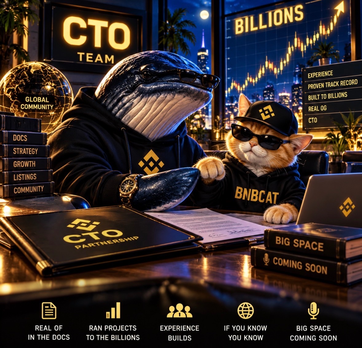 CTOBNBCAT_x's tweet photo. @WhaleFUD The CTO just got a little heavier. 🐋🐱

A real OG just stepped in.
Been in the docs. Been behind projects that ran into the billions.

No long explanation needed.
If you know, you know.

Big Space coming soon. 🎙️

Organic. Experienced. Building.

Go show him some love and welcome him aboard 🐾

$BNBCAT 💛