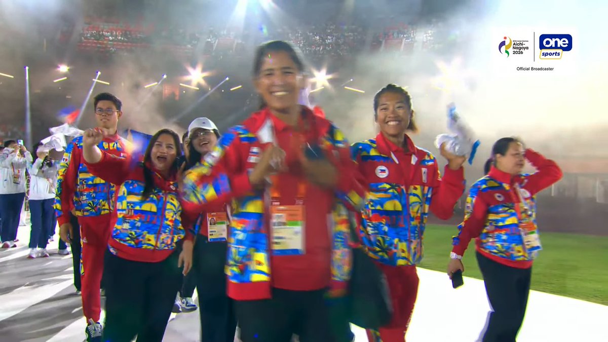 OneSportsPHL's tweet photo. SALUDO SA ATING MGA ATLETA  🇵🇭🫡

The Philippine delegation proudly takes part in the Parade of Athletes during the 2026 Asian Games Closing Ceremony after bringing home four golds, nine silvers, and 16 bronzes in the multi-sport event.

Cignal is the official broadcaster of the 20th Asian Games Aichi-Nagoya 2026.

📺 Catch all the Asian Games action on Cignal Play, One Sports YouTube channel, and other Cignal platforms from September 10 to October 4. 🇵🇭🔥

#AichiNagoya2026 #20thAsianGames #LakasNgPilipino