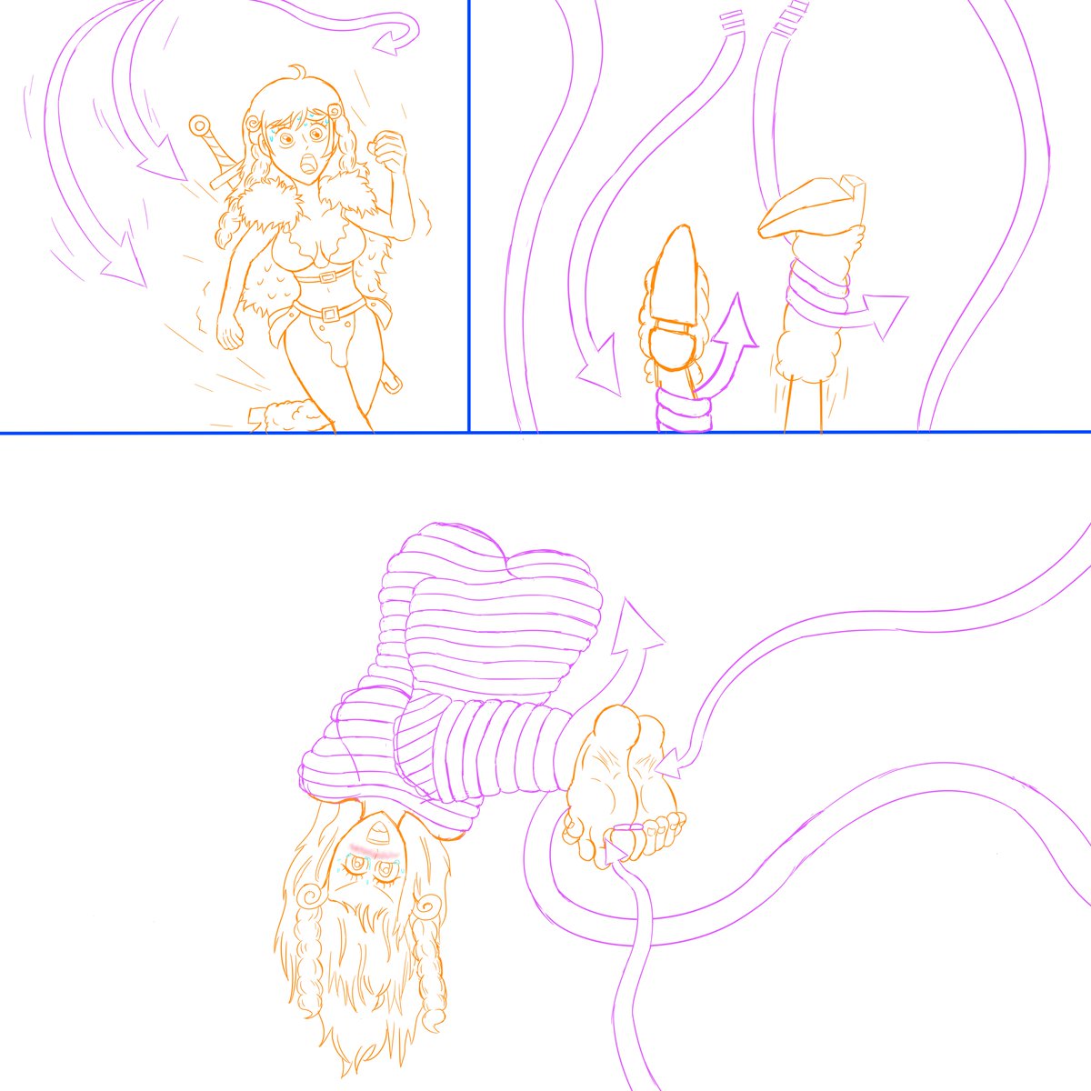 SwiftSockss's tweet photo. Day 3 of Tickletober: Chase! This one was a hard one to come up with an idea for at first, but then it dawned on me to use Nami and Gunko, feels fitting with the current One Piece arc #feet #soles #tickle #tickling #nami #onepiecenami #ONEPIECE〜  #tickletober #tickletober2026 https://t.co/1ssGtfAQCj