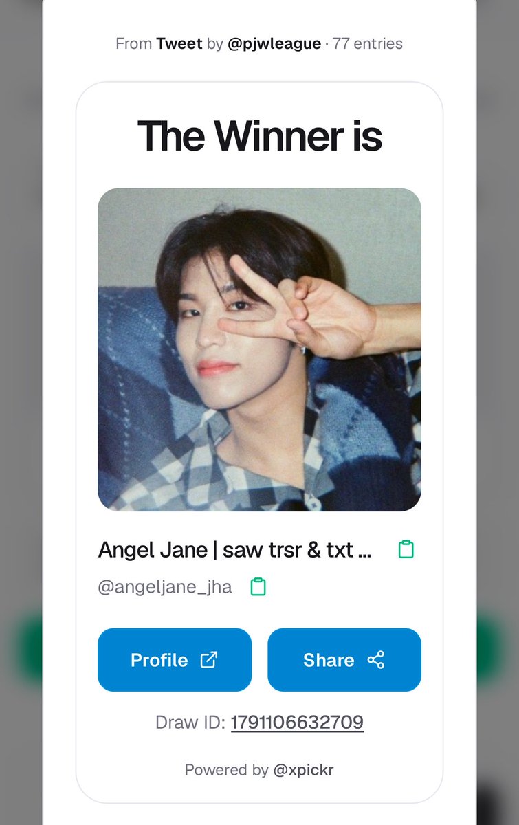 PJWLeague's tweet photo. Congratulations @angeljane_jha!
#TwentyTwoLooksGoodOnWoo
#박정우 #PARKJEONGWOO @treasuremembers https://t.co/sIBpA6U4fz