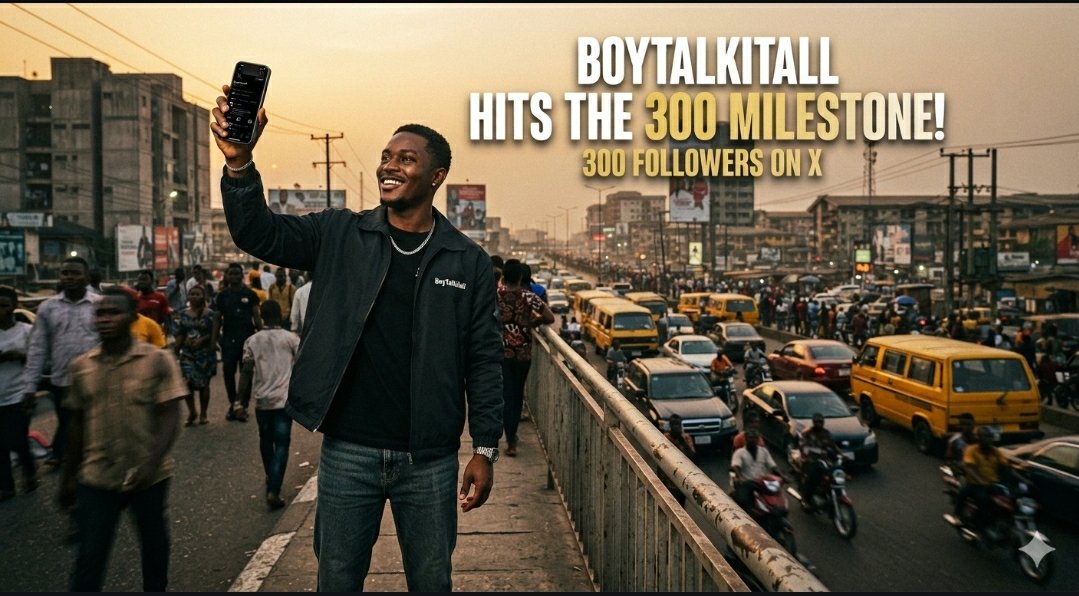 BoyTalkitall's tweet photo. Than Small circle, big impact. We are building something real from the ground up. Thank you to the 300 genuine people locked in with BoyTalkitall on X. 📈🦅
#BoyTalkitall #LagosHustle #300Milestone #XNigeria https://t.co/ovHk6ytJX3