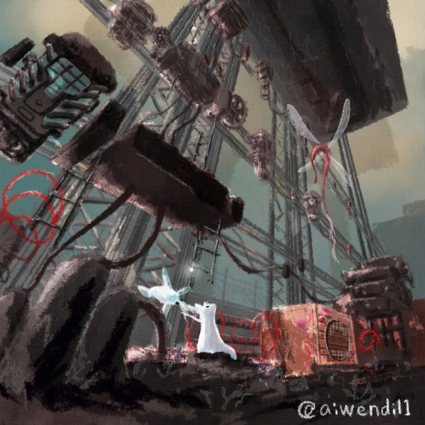aiwendil1's tweet photo. 構図練習続き。”見知らぬものと見慣れたものと”
#rainworld #fanart

（「なめくじねこの見た風景」No.82） https://t.co/reLibo4Z5G