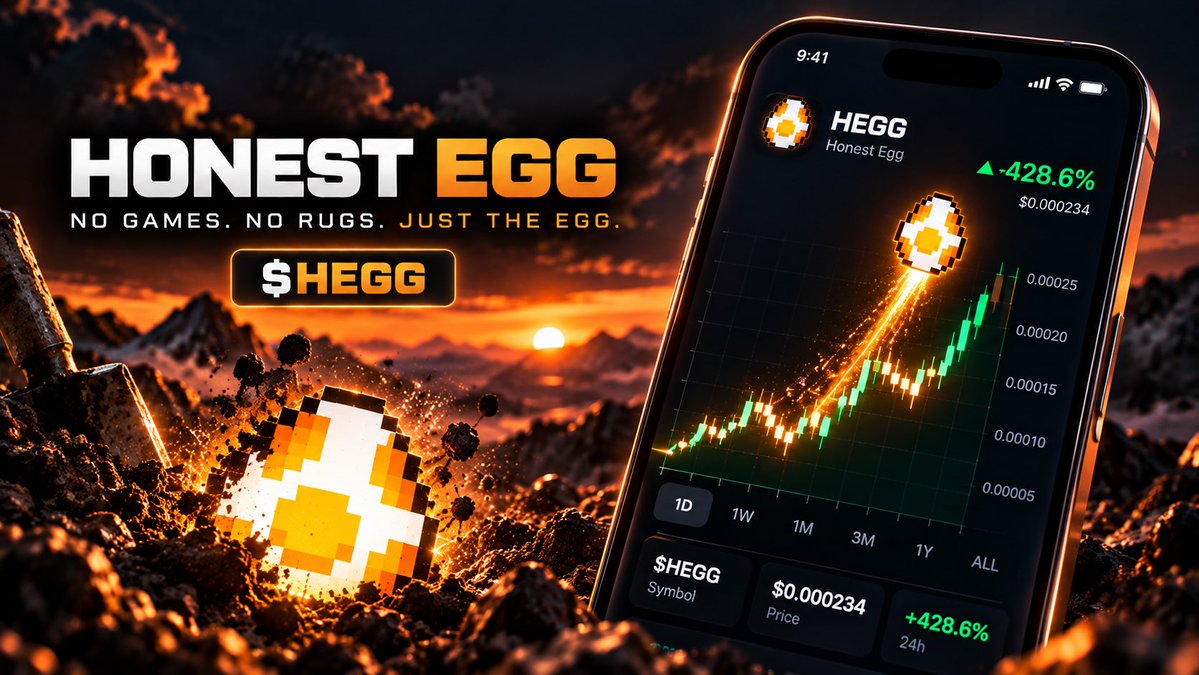HonestEggSOL's tweet photo. @y0lloo 🥚 $HEGG . 👀

Small community, strong holders, and we’re building from the ground up.
Let’s see how far the Egg can go. 🚀🥚

No games. No rugs. Just the Egg. https://t.co/wkps1LVVOt