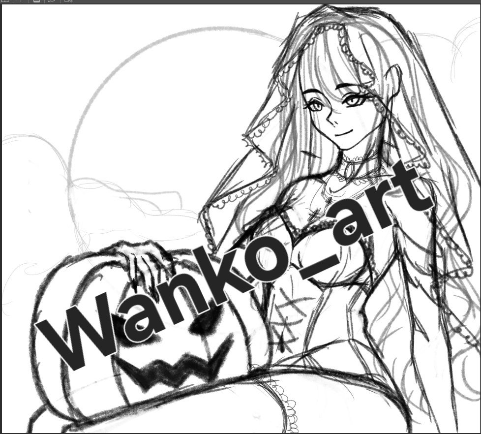 _wanko_art_'s tweet photo. @pasmalxo Yesterday art and small wip for Halloween :3 https://t.co/Umq9exEOs2