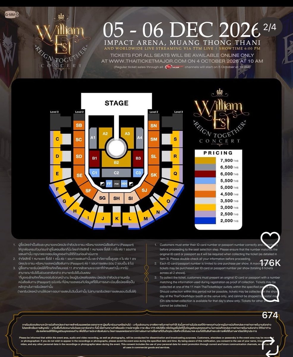 abudii_12's tweet photo. <WANT TO SELL / WTS / JUAL / LFB>

🏆 WILLIAM EST REIGN TOGETHER CONCERT🏆 #WilliamEstConcert

🎟️ DAY 1 ( 5 Dec ) : avail 4.500
🎟️ DAY 2 ( 6 Dec ) : avail 3.500, 3.000, 2.500
 
✅ Diurus sampai fisik
✅ Bisa cicilan
✅ Bisa join trip 

💌 DM for details &amp; order

T : #williamest https://t.co/1Iz3Hh6m9M