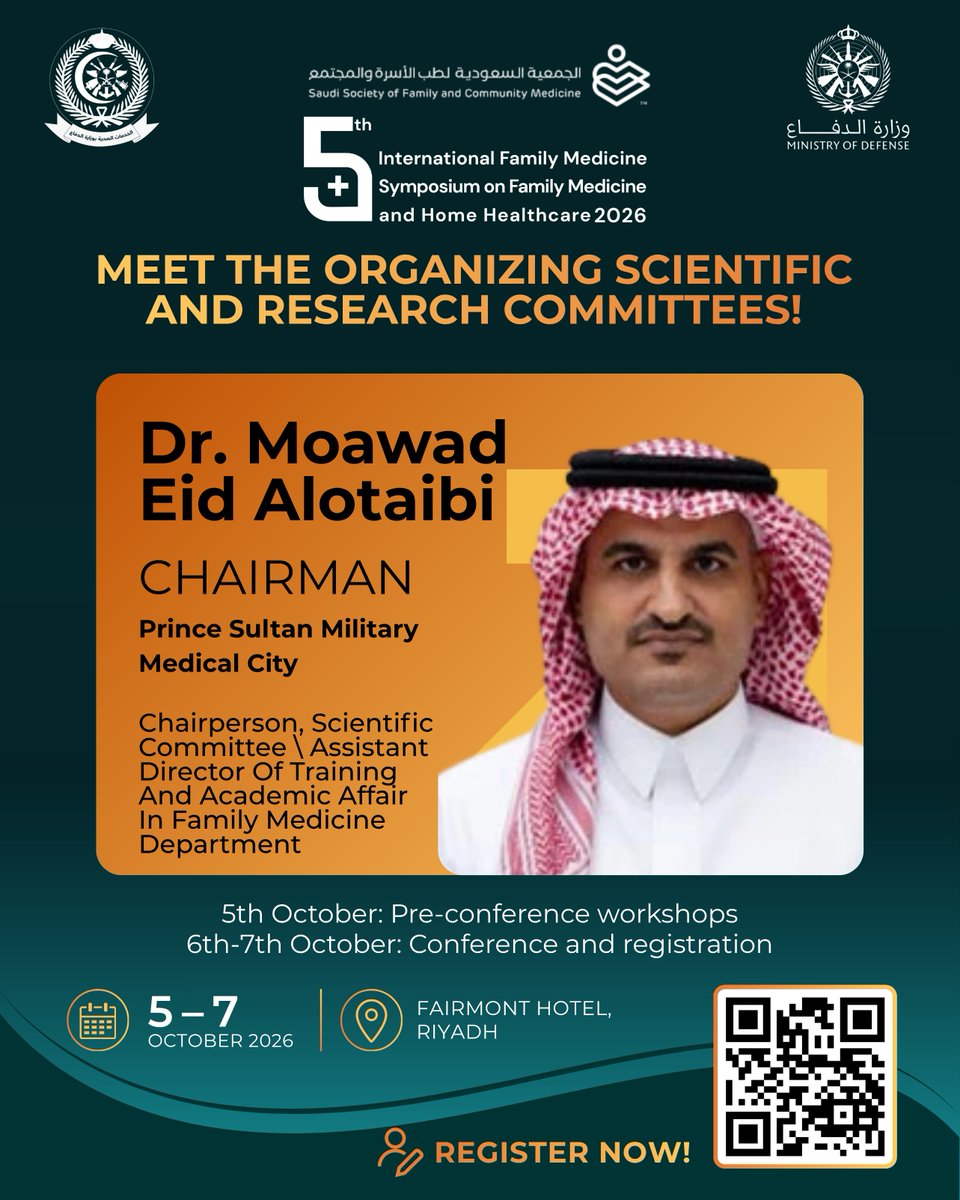 MCIAlRowad's tweet photo. Meet the people behind ICFM 2026.

Dr. Azzam Alotaibi
Dr. Turki Al Harbi
Dr. Moawad Eid Alotaibi
Online registration closes at midnight on 5 October.
6-7 October | Fairmont Hotel, Riyadh
Register: https://t.co/2DveBJuQRT https://t.co/OONO8Rc3Bt