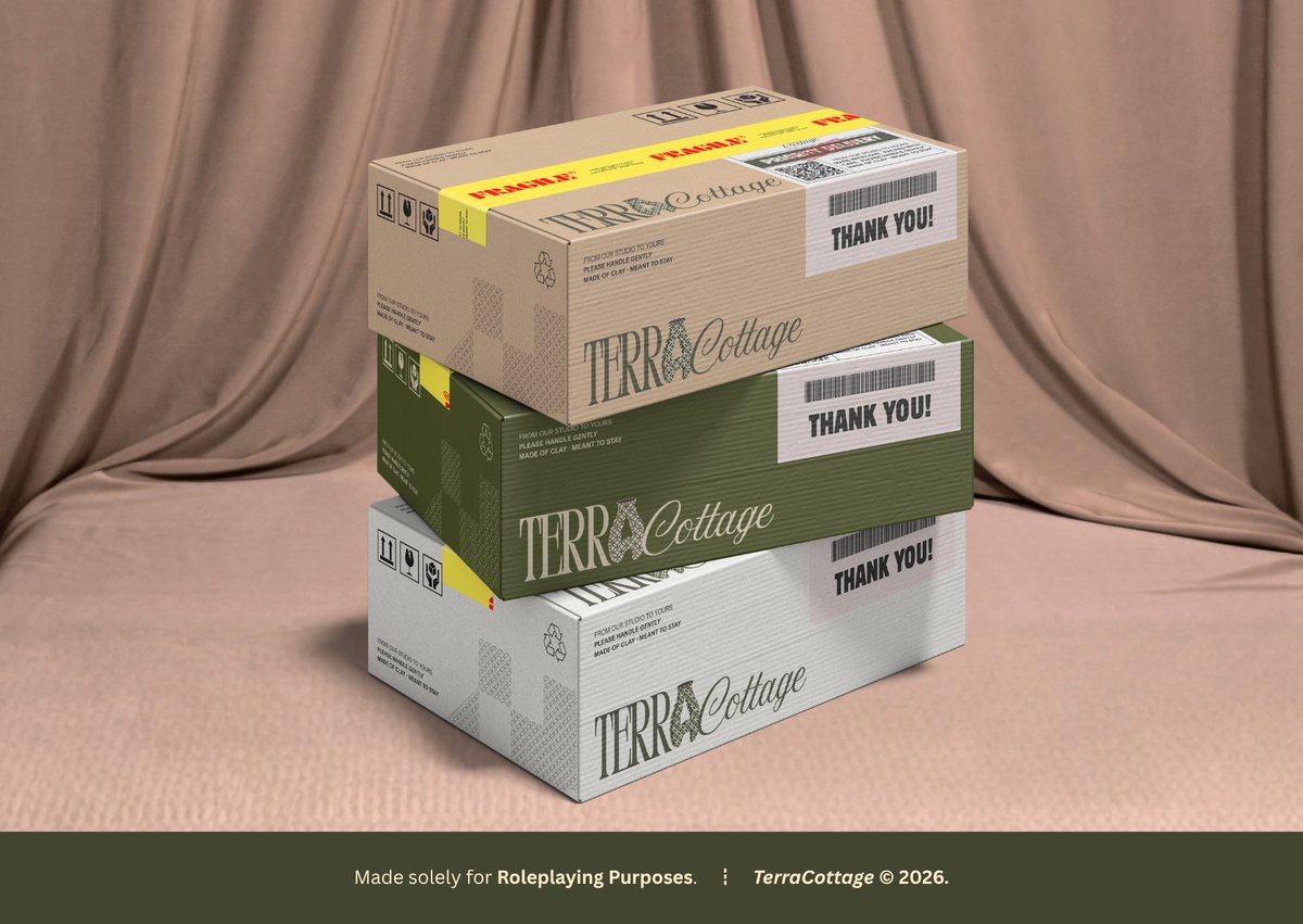 terratelier's tweet photo. 📦 𝐏𝐀𝐂𝐊𝐈𝐍𝐆 𝐍𝐎𝐓𝐈𝐂𝐄.

From our studio to your doorstep: @dxlcelatte.

Every piece has been wrapped by hand
and packed   with  thoughtful attention.
Please  handle   with  care   upon arrival.

⚠  Fragile. https://t.co/G1LmcbYwV1