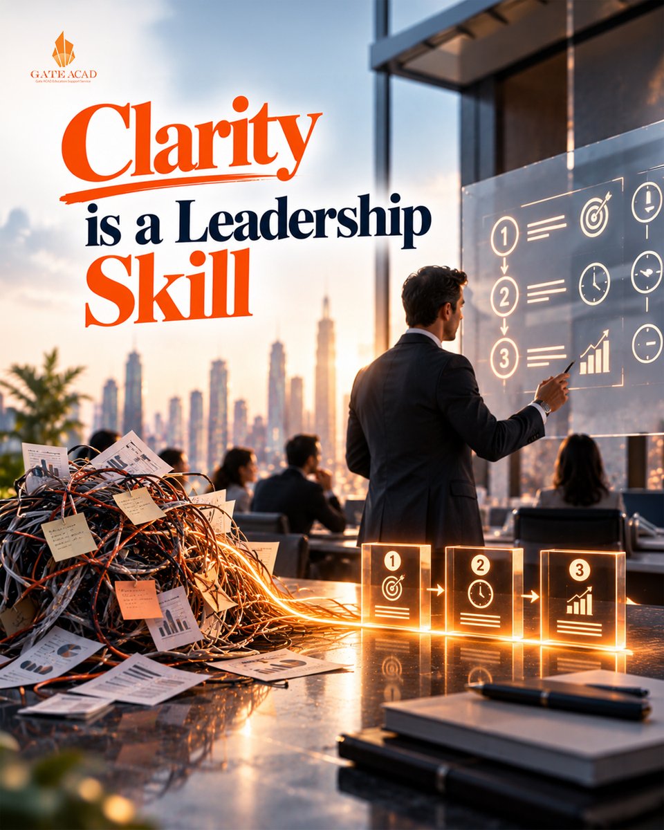 GateACAD's tweet photo. Senior leaders rarely struggle because they have nothing to say. They struggle when the message is too complex to act on.
 
 Before any important update, answer three questions:
 1. What matters?
 2. Why now?
 3. What happens next?
 
 Clear communication reduces interpretation and keeps teams aligned.
 
 A strong message does not sound complicated. It makes the next move obvious.