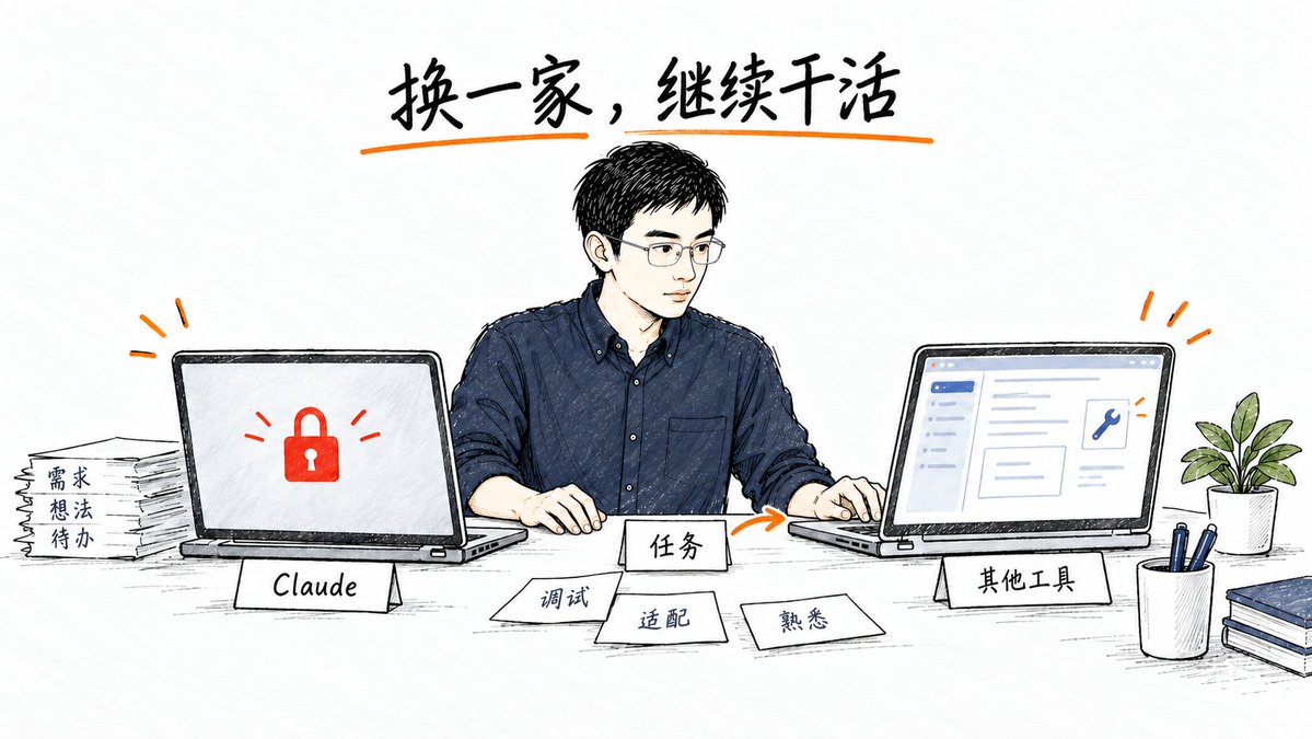 Markmnhe's tweet photo. Claude 又封号了，这次轮到我

我那个安稳用了快半年的 Claude 账号，终于还是阵亡了。

以前看到别人说被封，总想着自己小心一点应该没事。用了这么久都好好的，也就慢慢放松了。结果还是没躲过去。

Claude 的模型好用是真好用，这家公司丧心病狂也是真丧心病狂。现在就是这么个心情。

封号原因还没弄清楚，回头想了想，最近有两个变化，可能跟这次有关。

一个是代理。

之前每次用 Claude，我都会先看一眼全局代理正不正常。后来用久了，改成规则模式，打开就用，没再像以前那样检查。

现在怀疑是不是规则有遗漏，有些请求没走代理。到底漏没漏，还没查清楚，但确实是我最近疏忽的地方。

另一个是那 250 美元。

Claude 最近送了云端代码额度，我也领了。用这个功能又涉及绑定个人 GitHub 账号。最近看到一些人说，自己也是领完额度之后被封的，所以我也怀疑是不是跟这个有关。

当然，这两件事都只是猜测。领完被封，也不代表一定是领取额度导致的。

只是账号一没，连官方送的东西都开始怀疑，这个使用体验实在让人无语。早知道会这样，当时何必去领。

用 Claude 最烦的就是这个。每次先检查代理，用久了稍微放松一点，又担心是不是哪里出了问题。一个干活的工具，用起来还得这么小心，真的累。

但让我说它不好用，我又说不出口。

之前 Claude 宕机，我换过 Codex 顶主调度，活能继续干，就是有些地方没那么顺。尤其是调用工具、派任务，失败了得重派。Claude Code 也会出错，但我当时用下来，明显少折腾一些。

没必要因为这次被封了，就把之前夸过的话收回去。

也正因为用得顺手，才更烦。要是它本来就不好用，封了拉倒，根本犯不着写这么一篇。

我收藏过一篇《离开 Claude，发现外面根本没下雨》。不过自己换过工具之后，也知道有些地方暂时还是 Claude 做得好。别人说能替代，跟自己用着省不省事，是两回事。

所以现在最想说的，反而是其他几家能不能有点出息。

我也用别家的模型，当然希望它们赶紧把这些地方补上。别让我换过去干一阵活，又想起 Claude 的好。

一个用了快半年的账号就这么没了，还得自己猜为什么。想到这里，实在不想再夸它了。

其他家赶紧争点气吧，早点让我把 Claude 删了，再也不用。Claude 又封号了，这次轮到我

我那个安稳用了快半年的 Claude 账号，终于还是阵亡了。

以前看到别人说被封，总想着自己小心一点应该没事。用了这么久都好好的，也就慢慢放松了。结果还是没躲过去。

Claude 的模型好用是真好用，这家公司丧心病狂也是真丧心病狂。现在就是这么个心情。

封号原因还没弄清楚，回头想了想，最近有两个变化，可能跟这次有关。

一个是代理。

之前每次用 Claude，我都会先看一眼全局代理正不正常。后来用久了，改成规则模式，打开就用，没再像以前那样检查。

现在怀疑是不是规则有遗漏，有些请求没走代理。到底漏没漏，还没查清楚，但确实是我最近疏忽的地方。

另一个是那 250 美元。

Claude 最近送了云端代码额度，我也领了。用这个功能又涉及绑定个人 GitHub 账号。最近看到一些人说，自己也是领完额度之后被封的，所以我也怀疑是不是跟这个有关。

当然，这两件事都只是猜测。领完被封，也不代表一定是领取额度导致的。

只是账号一没，连官方送的东西都开始怀疑，这个使用体验实在让人无语。早知道会这样，当时何必去领。

用 Claude 最烦的就是这个。每次先检查代理，用久了稍微放松一点，又担心是不是哪里出了问题。一个干活的工具，用起来还得这么小心，真的累。

但让我说它不好用，我又说不出口。

之前 Claude 宕机，我换过 Codex 顶主调度，活能继续干，就是有些地方没那么顺。尤其是调用工具、派任务，失败了得重派。Claude Code 也会出错，但我当时用下来，明显少折腾一些。

没必要因为这次被封了，就把之前夸过的话收回去。

也正因为用得顺手，才更烦。要是它本来就不好用，封了拉倒，根本犯不着写这么一篇。

我收藏过一篇《离开 Claude，发现外面根本没下雨》。不过自己换过工具之后，也知道有些地方暂时还是 Claude 做得好。别人说能替代，跟自己用着省不省事，是两回事。

所以现在最想说的，反而是其他几家能不能有点出息。

我也用别家的模型，当然希望它们赶紧把这些地方补上。别让我换过去干一阵活，又想起 Claude 的好。

一个用了快半年的账号就这么没了，还得自己猜为什么。想到这里，实在不想再夸它了。

其他家赶紧争点气吧，早点让我把 Claude 删了，再也不用。laude 又封号了，这次轮到我

我那个安稳用了快半年的 Claude 账号，终于还是阵亡了。

以前看到别人说被封，总想着自己小心一点应该没事。用了这么久都好好的，也就慢慢放松了。结果还是没躲过去。

Claude 的模型好用是真好用，这家公司丧心病狂也是真丧心病狂。现在就是这么个心情。

封号原因还没弄清楚，回头想了想，最近有两个变化，可能跟这次有关。

一个是代理。

之前每次用 Claude，我都会先看一眼全局代理正不正常。后来用久了，改成规则模式，打开就用，没再像以前那样检查。

现在怀疑是不是规则有遗漏，有些请求没走代理。到底漏没漏，还没查清楚，但确实是我最近疏忽的地方。

另一个是那 250 美元。

Claude 最近送了云端代码额度，我也领了。用这个功能又涉及绑定个人 GitHub 账号。最近看到一些人说，自己也是领完额度之后被封的，所以我也怀疑是不是跟这个有关。

当然，这两件事都只是猜测。领完被封，也不代表一定是领取额度导致的。

只是账号一没，连官方送的东西都开始怀疑，这个使用体验实在让人无语。早知道会这样，当时何必去领。

用 Claude 最烦的就是这个。每次先检查代理，用久了稍微放松一点，又担心是不是哪里出了问题。一个干活的工具，用起来还得这么小心，真的累。

但让我说它不好用，我又说不出口。

之前 Claude 宕机，我换过 Codex 顶主调度，活能继续干，就是有些地方没那么顺。尤其是调用工具、派任务，失败了得重派。Claude Code 也会出错，但我当时用下来，明显少折腾一些。

没必要因为这次被封了，就把之前夸过的话收回去。

也正因为用得顺手，才更烦。要是它本来就不好用，封了拉倒，根本犯不着写这么一篇。

我收藏过一篇《离开 Claude，发现外面根本没下雨》。不过自己换过工具之后，也知道有些地方暂时还是 Claude 做得好。别人说能替代，跟自己用着省不省事，是两回事。

所以现在最想说的，反而是其他几家能不能有点出息。

我也用别家的模型，当然希望它们赶紧把这些地方补上。别让我换过去干一阵活，又想起 Claude 的好。

一个用了快半年的账号就这么没了，还得自己猜为什么。想到这里，实在不想再夸它了。

其他家赶紧争点气吧，早点让我把 Claude 删了，再也不用。
