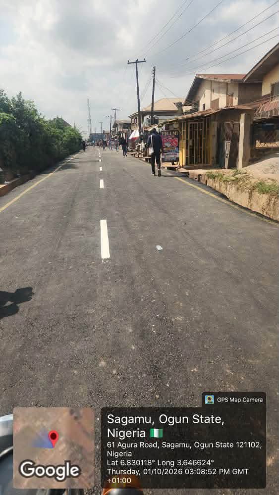Sen_AdeolaYAYI's tweet photo. PROMISE MADE, PROMISE KEPT

We remain committed to delivering critical infrastructure that directly improves the lives of our people and strengthens communities across Ogun State.

The construction of Agura Sabo Road, Sagamu, Sagamu Local Government Area, has been completed and delivered as one of the township road projects in selected locations nationwide under the Renewed Hope Agenda on Infrastructure.

For us, infrastructure is about impact, connectivity, economic opportunities and a better quality of life for our people. We will continue to support and facilitate projects that bring meaningful development closer to our communities.

This is another promise fulfilled and another step forward for Ogun State.

#Yayi2027
#OgunState2027
#OperationDeliverYourWards
