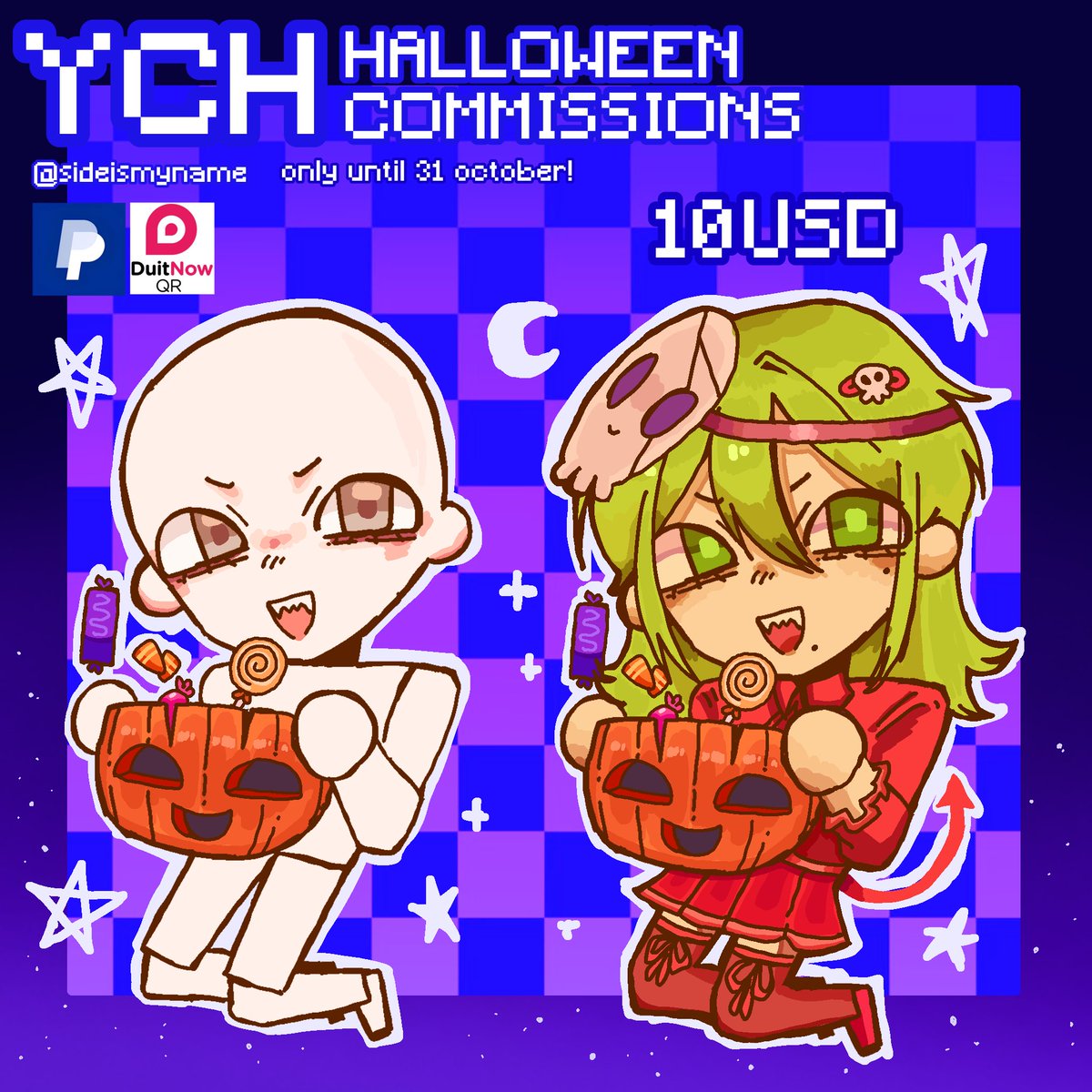 sideismynames's tweet photo. opening halloween YCH commissions hehe, dm for order! #ych #ychcommissions #halloweencommissions https://t.co/vDa3OBL35O