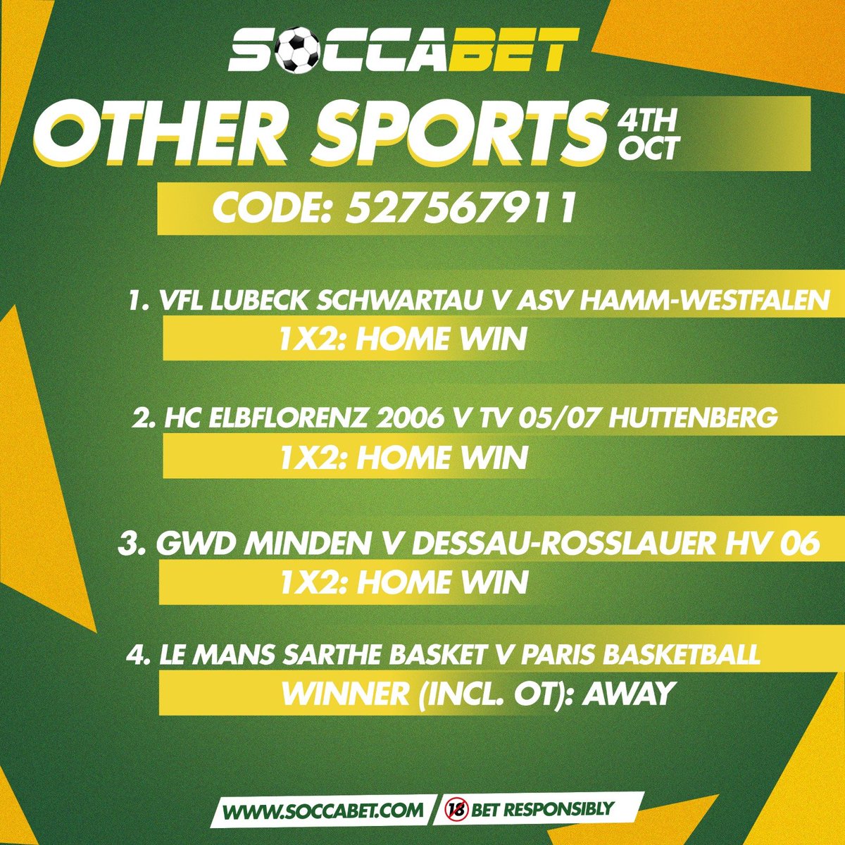 soccabet's tweet photo. Bet on Favourites, Safe, Thriller and other sports today on the Soccabet App.#BetwithSoccabet #betresponsibly🔞 https://t.co/Tu2tlnh4nG